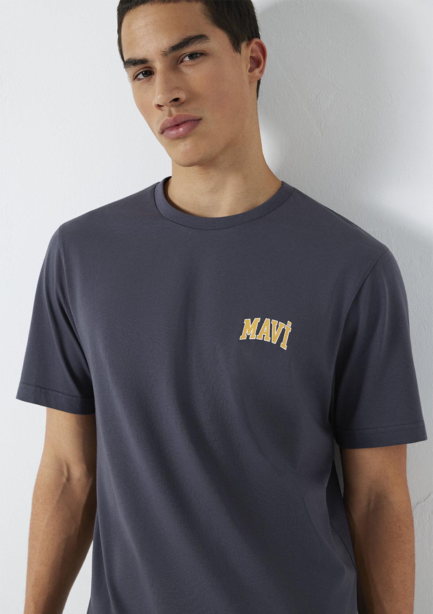 Mavi Mavi Logo Baskılı Gri Tişört Regular Fit / Normal Kesim 0611714-70101