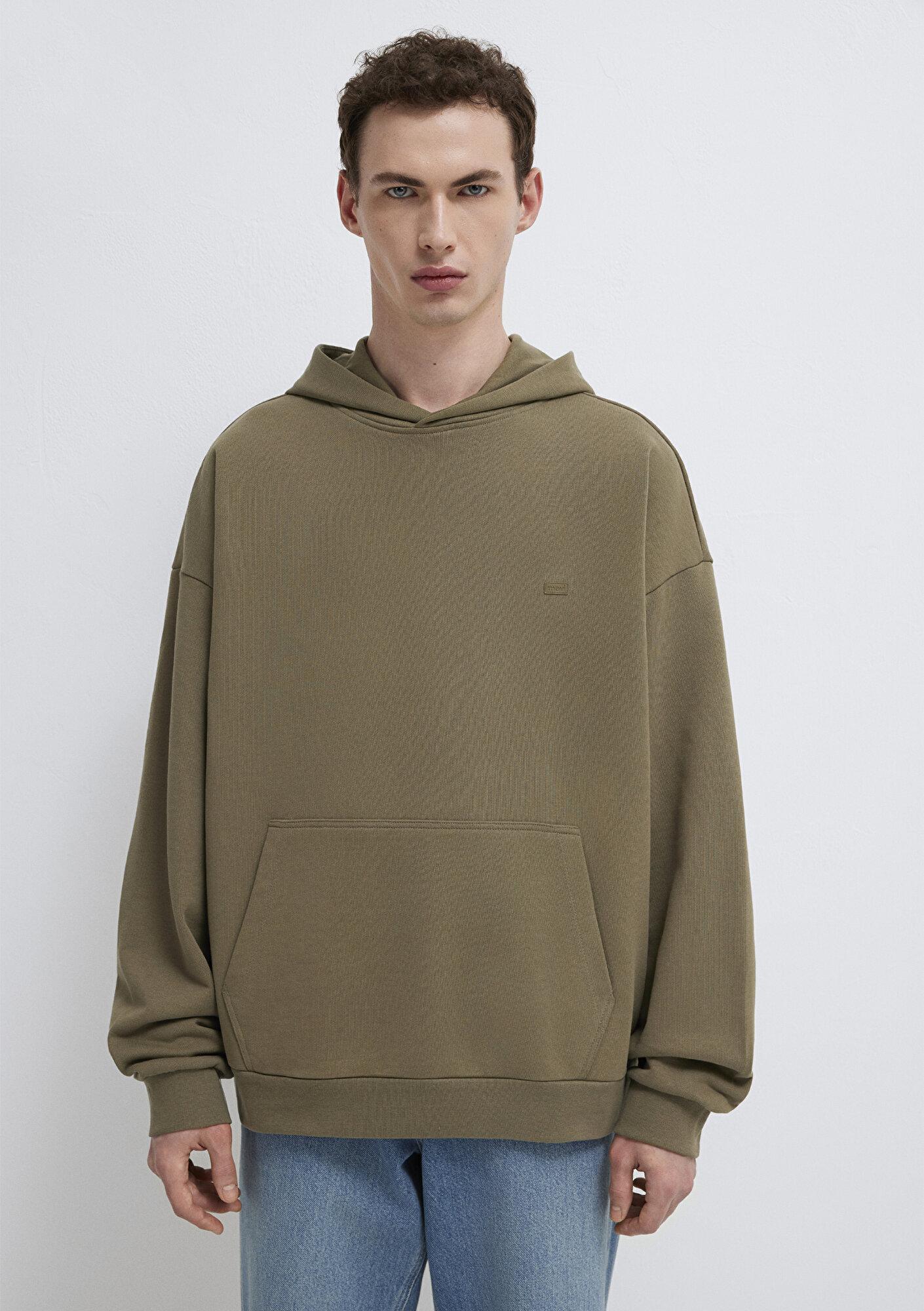 Mavi Kapüşonlu Haki Sweatshirt 0S10416-71564