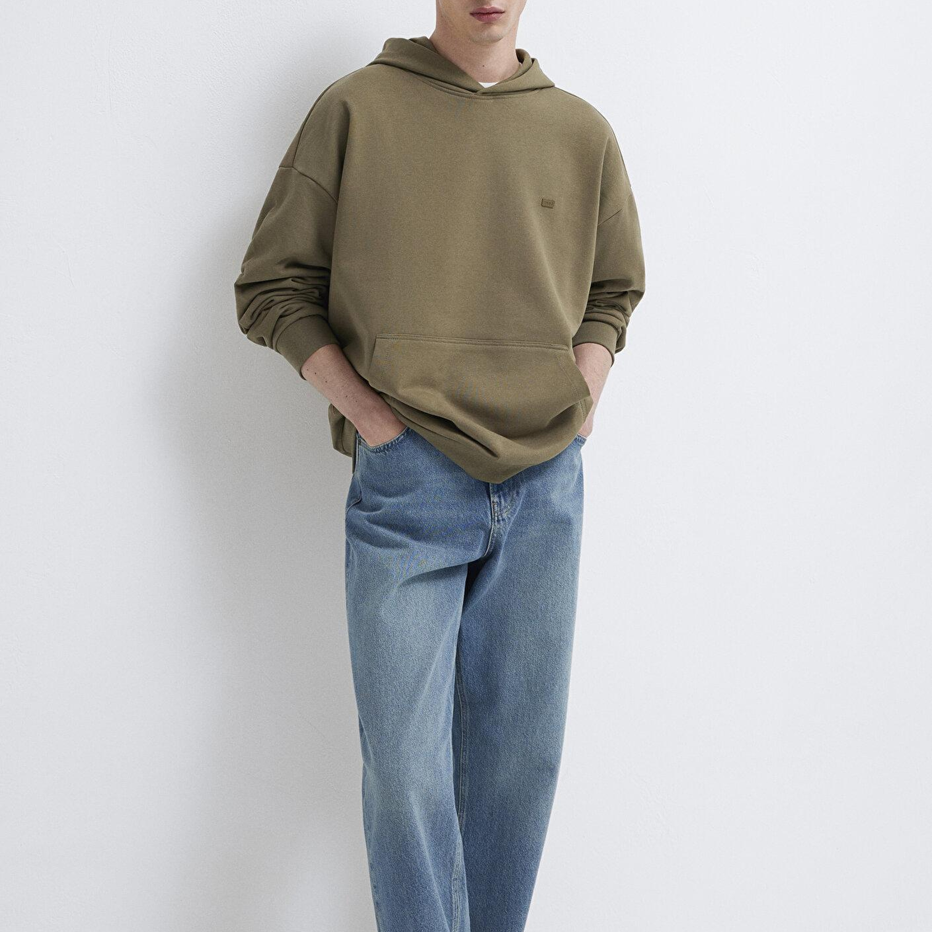 Mavi Kapüşonlu Haki Sweatshirt 0S10416-71564