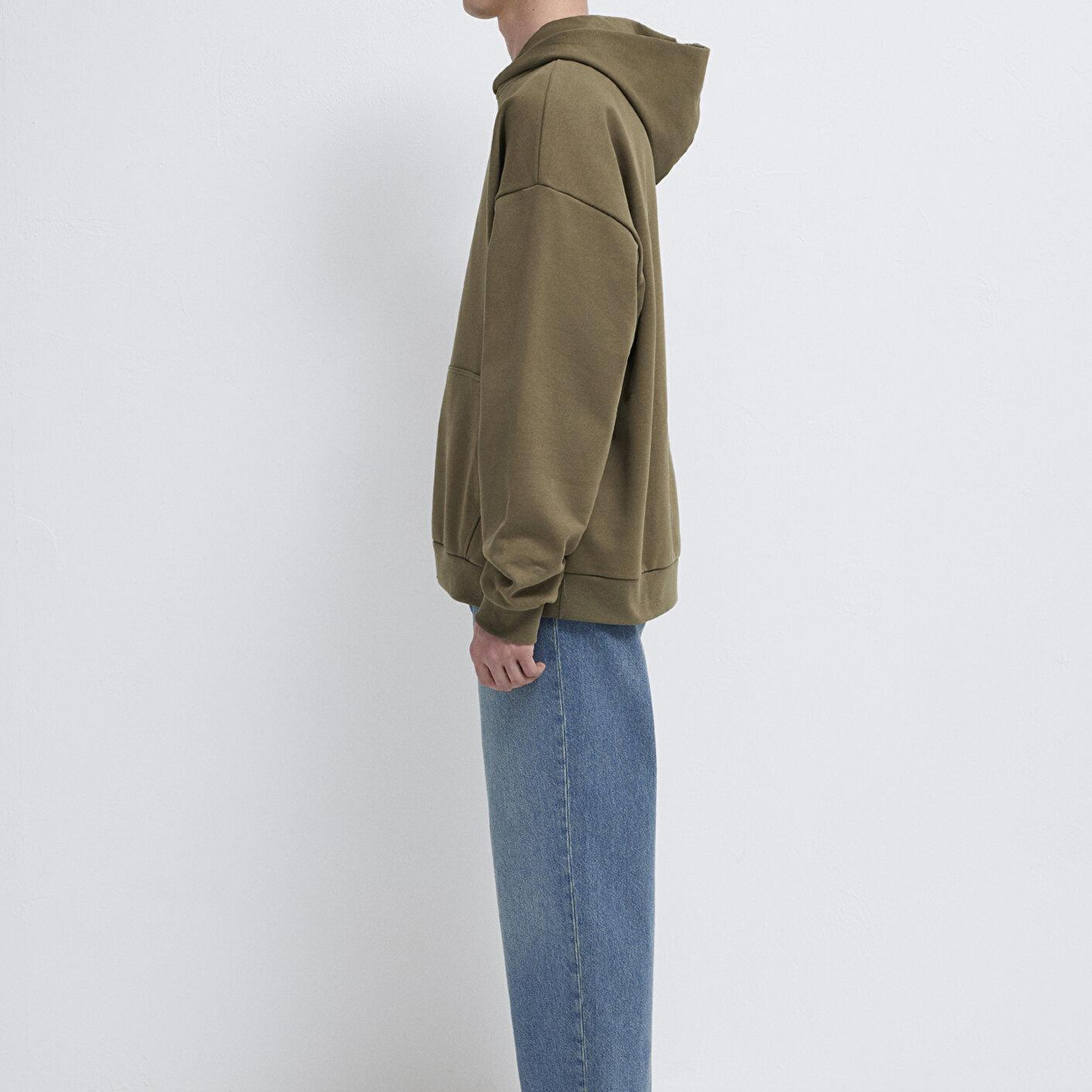 Mavi Kapüşonlu Haki Sweatshirt 0S10416-71564