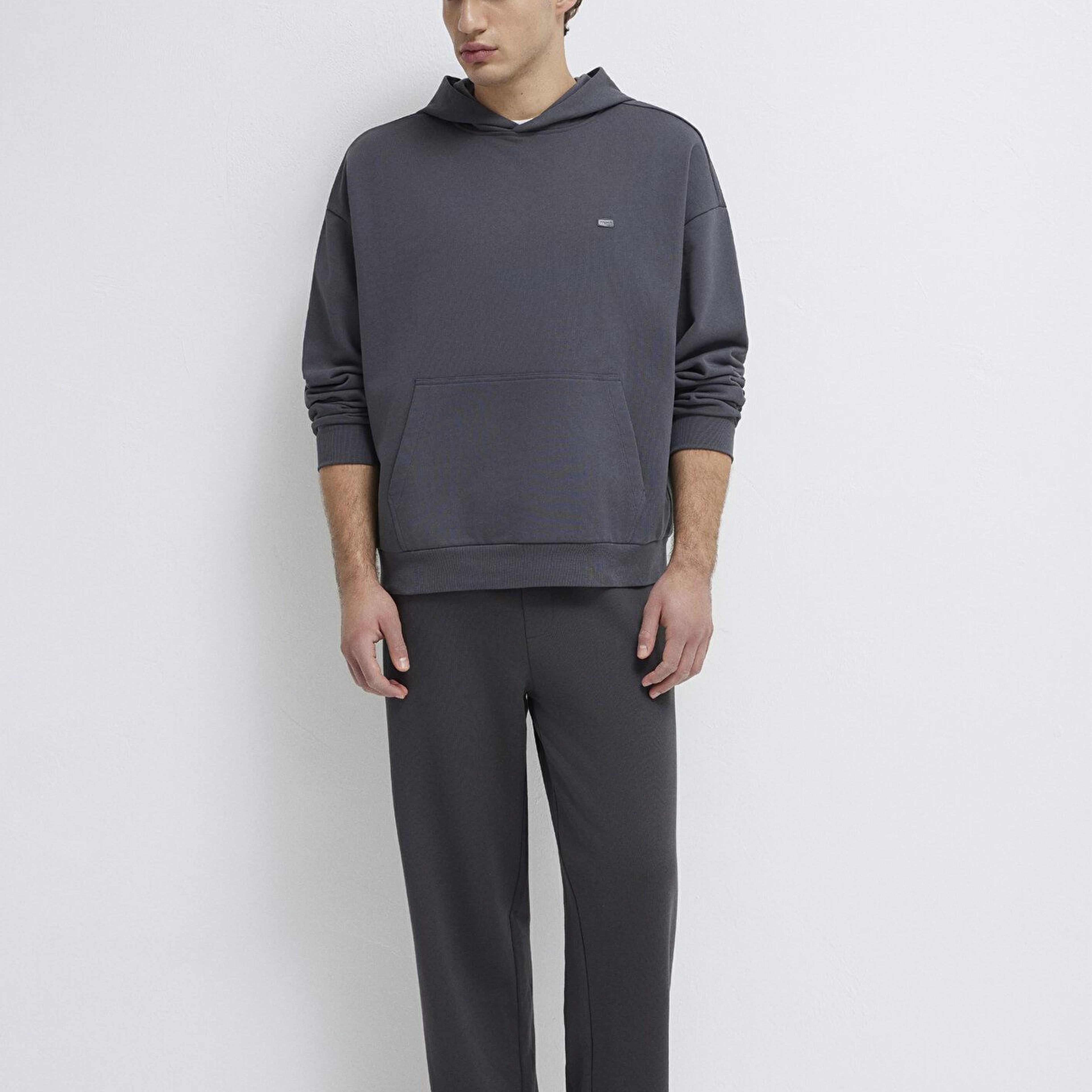 Mavi Kapüşonlu Antrasit Sweatshirt 0S10416-80955