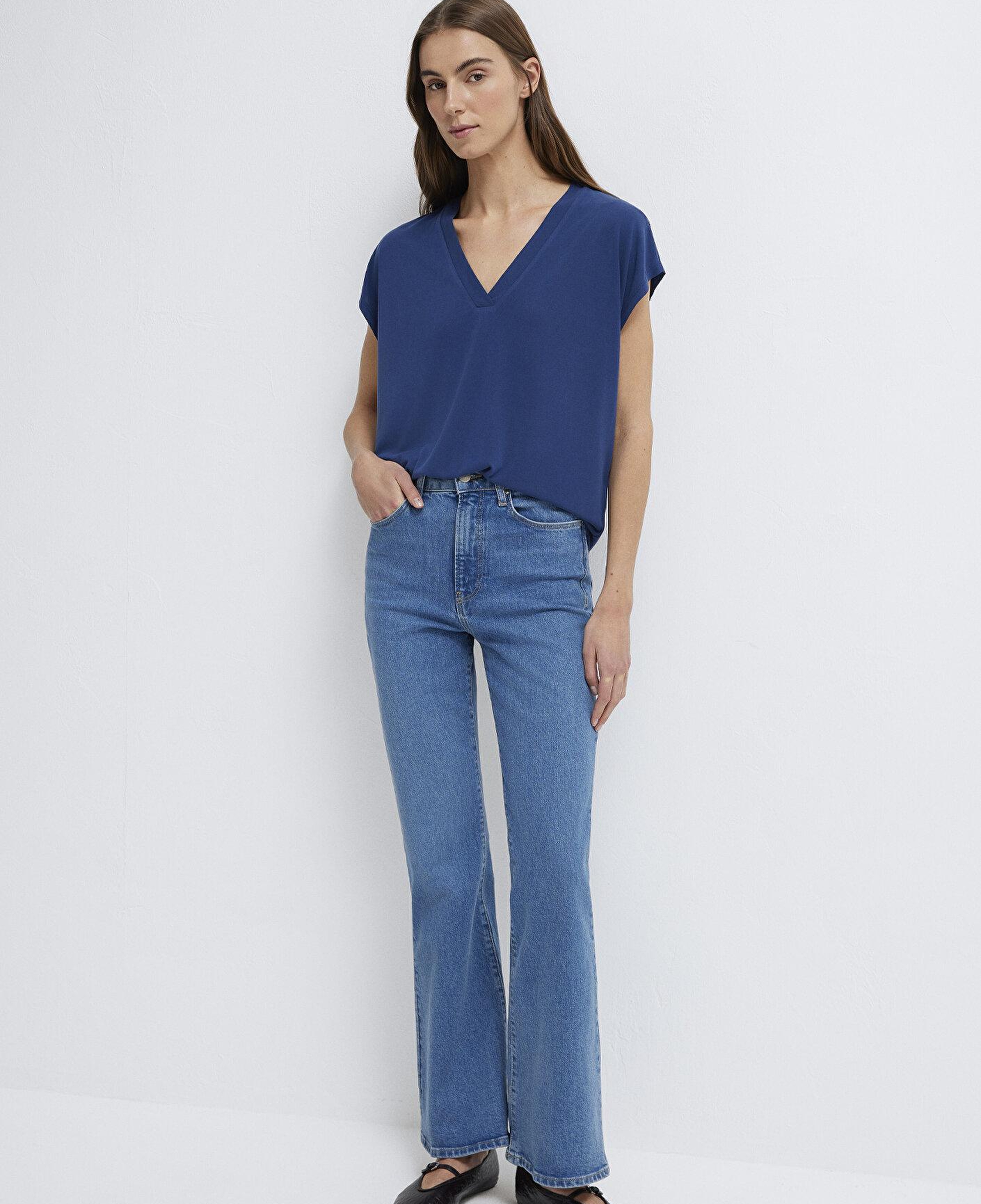 Mavi Soft-Premium Lacivert (TENCEL™) Modal Karışımlı V Yaka Tişört Regular Fit / Normal Kesim 1612250-70491