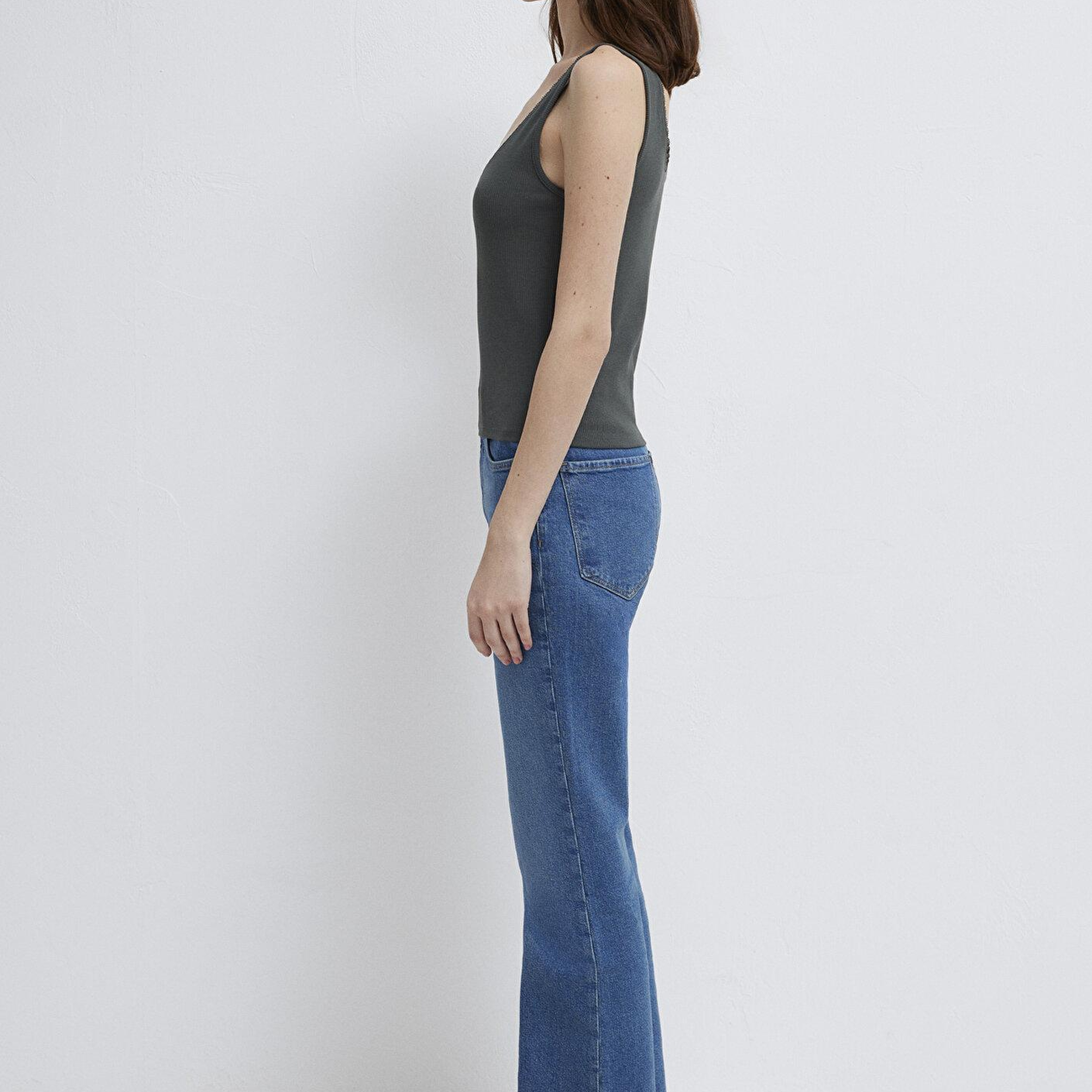 Mavi Yeşil Atlet Fitted / Vücuda Oturan Kesim 1613755-70088