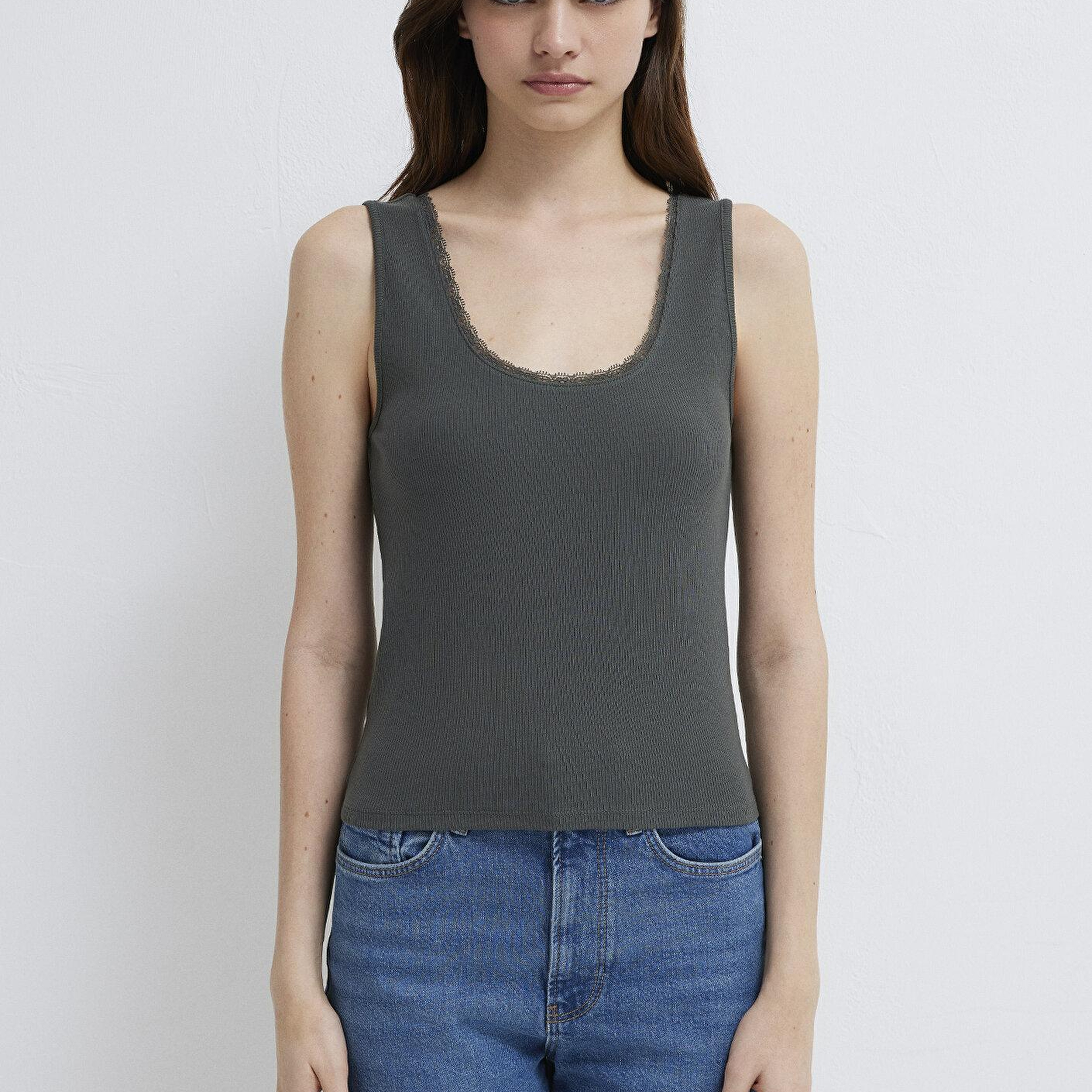 Mavi Yeşil Atlet Fitted / Vücuda Oturan Kesim 1613755-70088