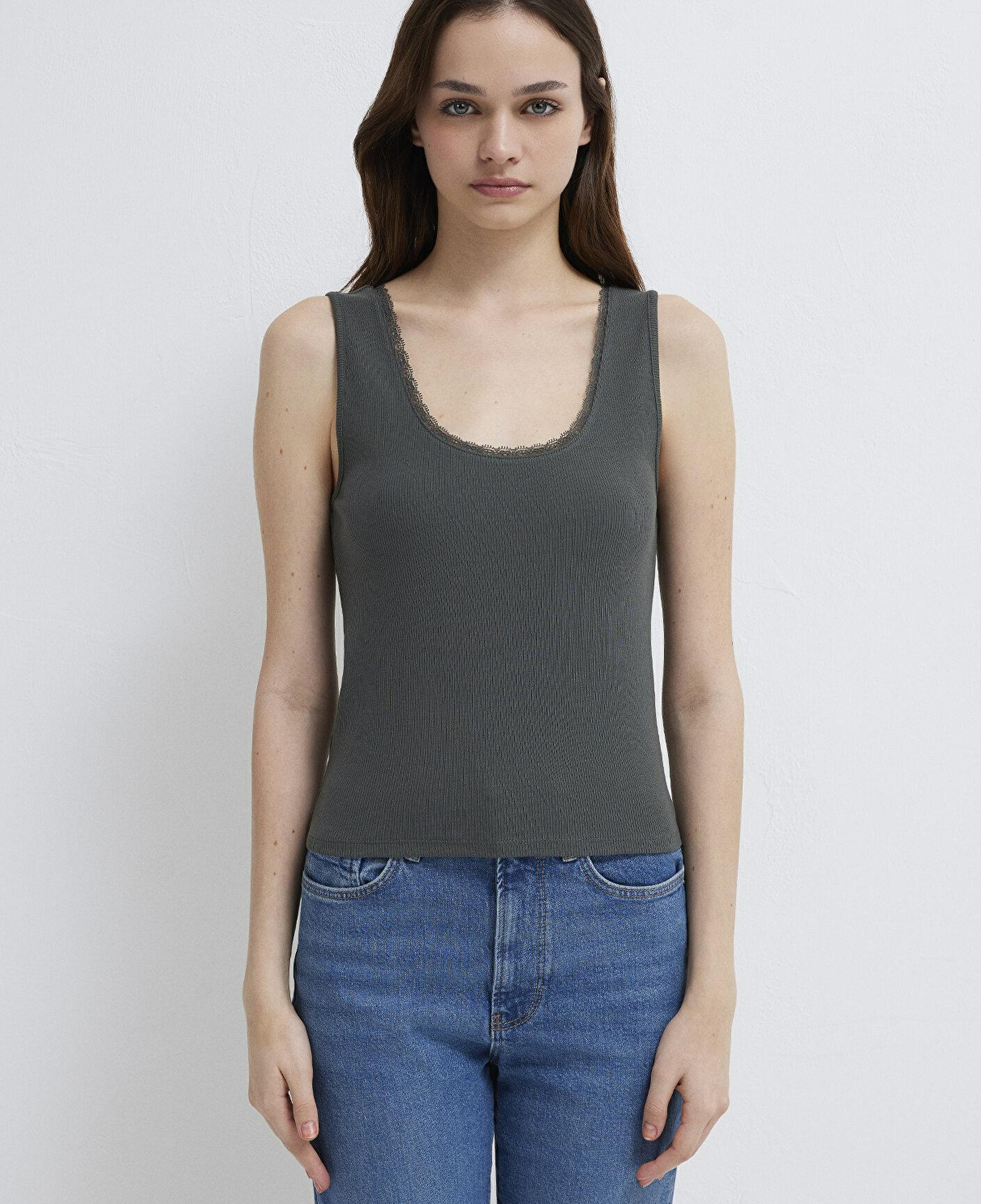 Mavi Yeşil Atlet Fitted / Vücuda Oturan Kesim 1613755-70088