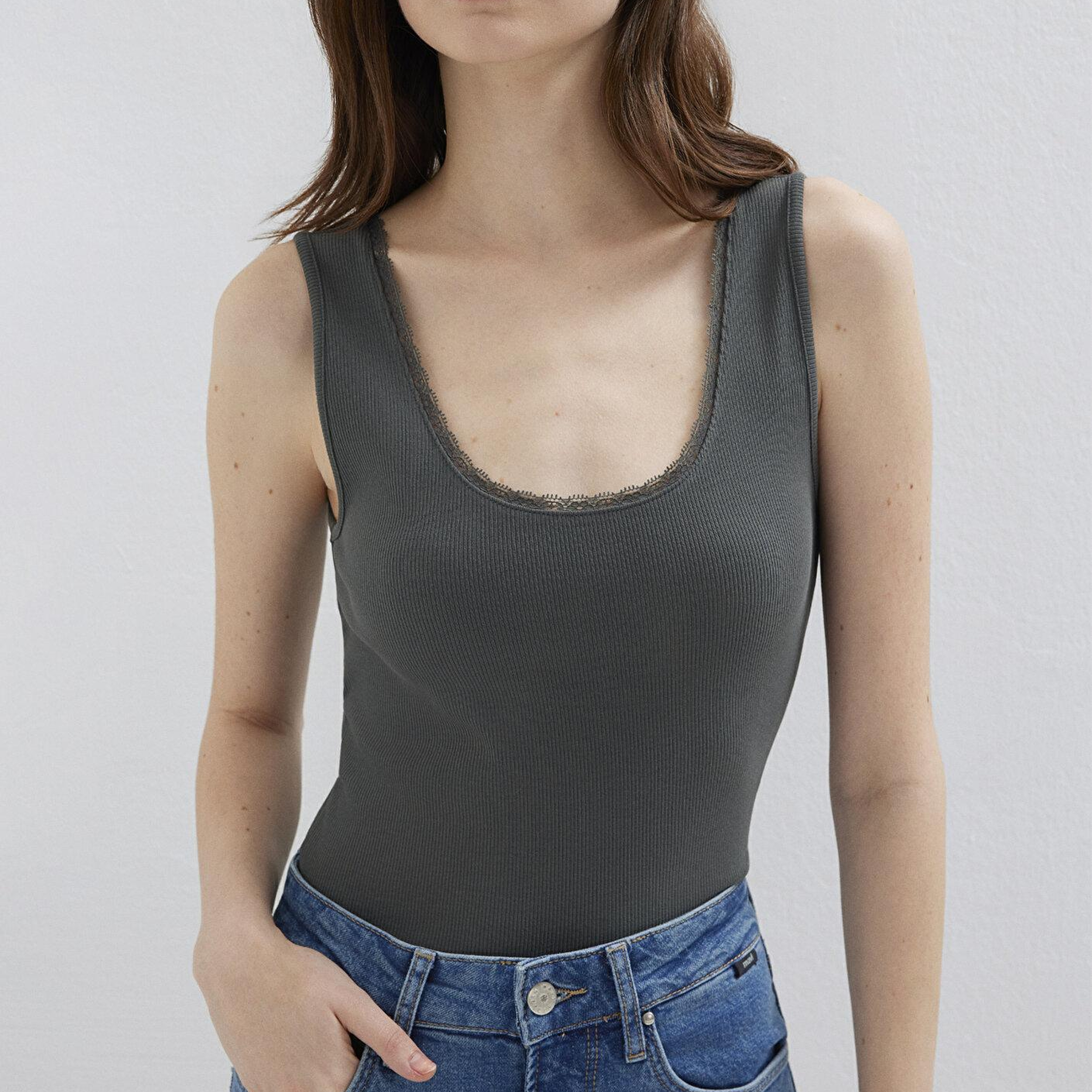 Mavi Yeşil Atlet Fitted / Vücuda Oturan Kesim 1613755-70088