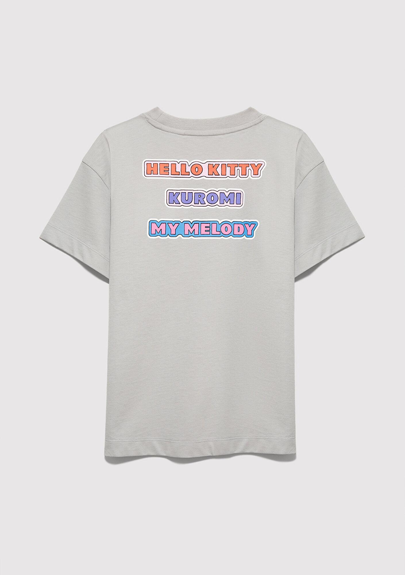 Mavi Hello Kitty Baskılı Gri Tişört Loose Fit / Bol Rahat Kesim 7610423-70075