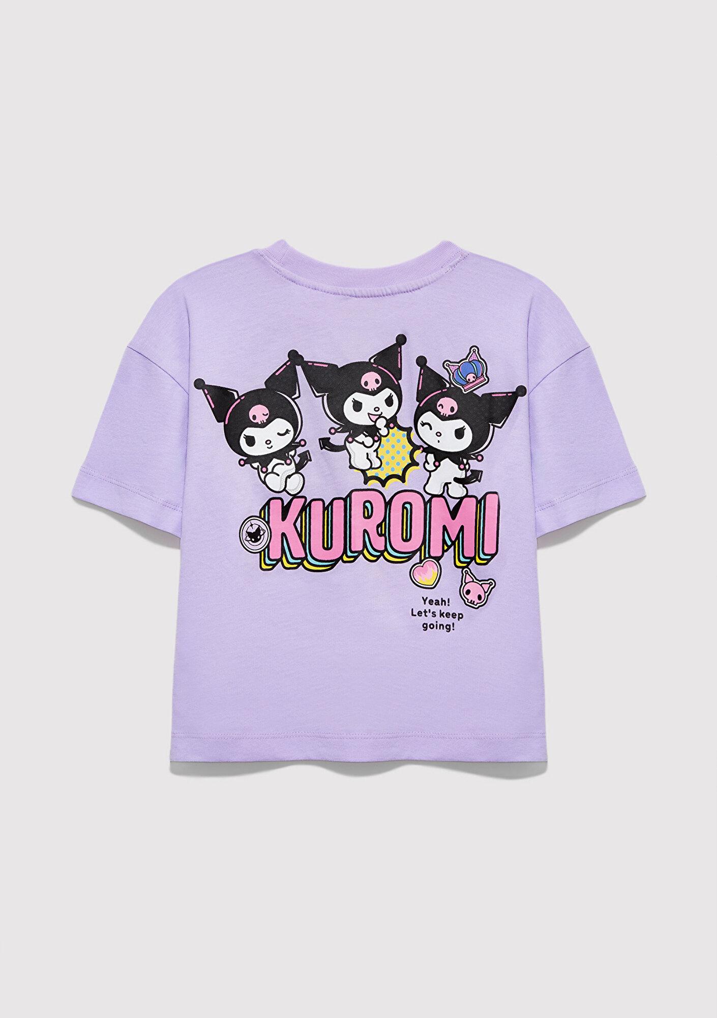 Mavi Kuromi Baskılı Mor Tişört Loose Fit / Bol Rahat Kesim 7610414-70519