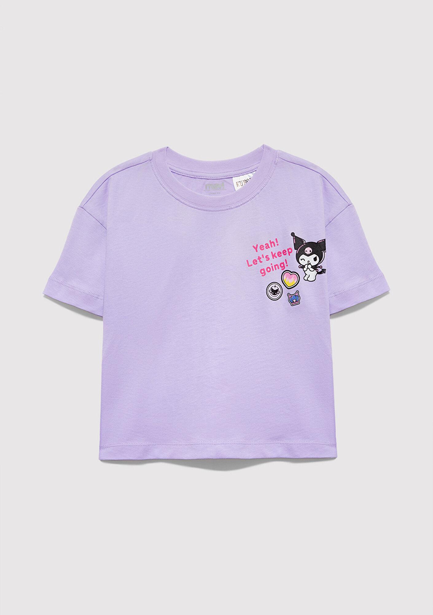 Mavi Kuromi Baskılı Mor Tişört Loose Fit / Bol Rahat Kesim 7610414-70519