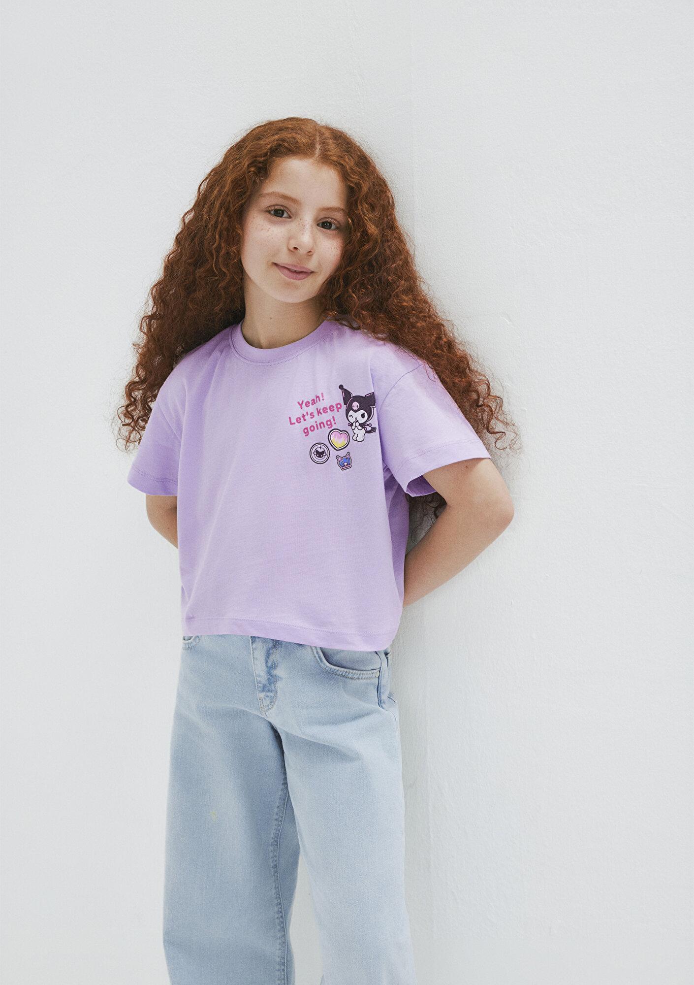 Mavi Kuromi Baskılı Mor Tişört Loose Fit / Bol Rahat Kesim 7610414-70519