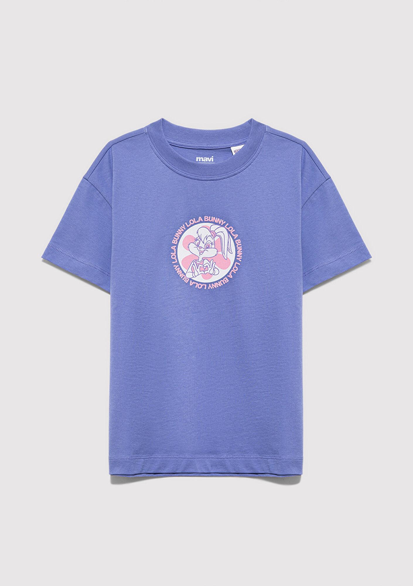 Mavi Lola Bunny Baskılı Mor Tişört Loose Fit / Bol Rahat Kesim 7610416-70662