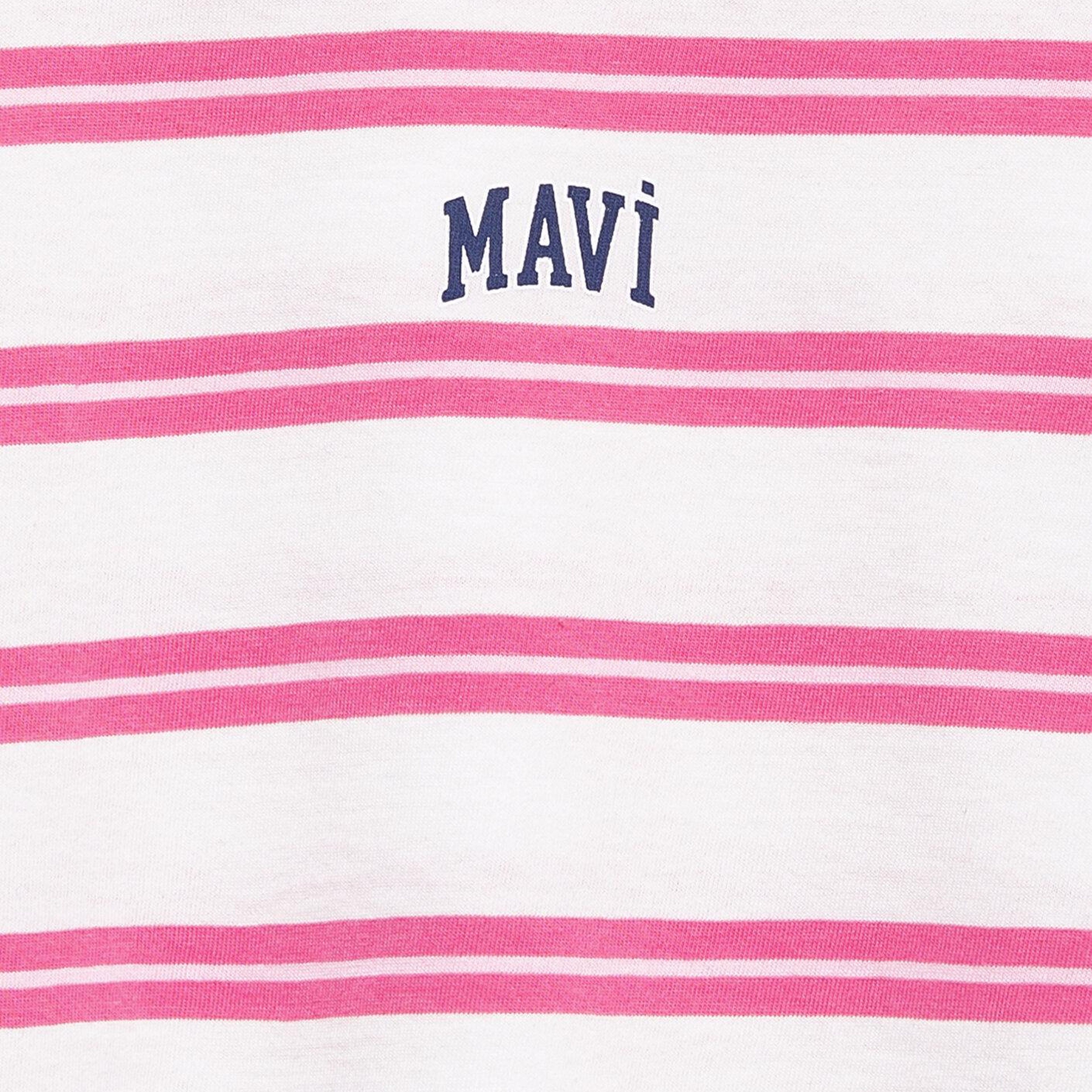 Mavi Mavi Logo Baskılı Ekru Tişört Loose Fit / Bol Rahat Kesim 7610387-91358