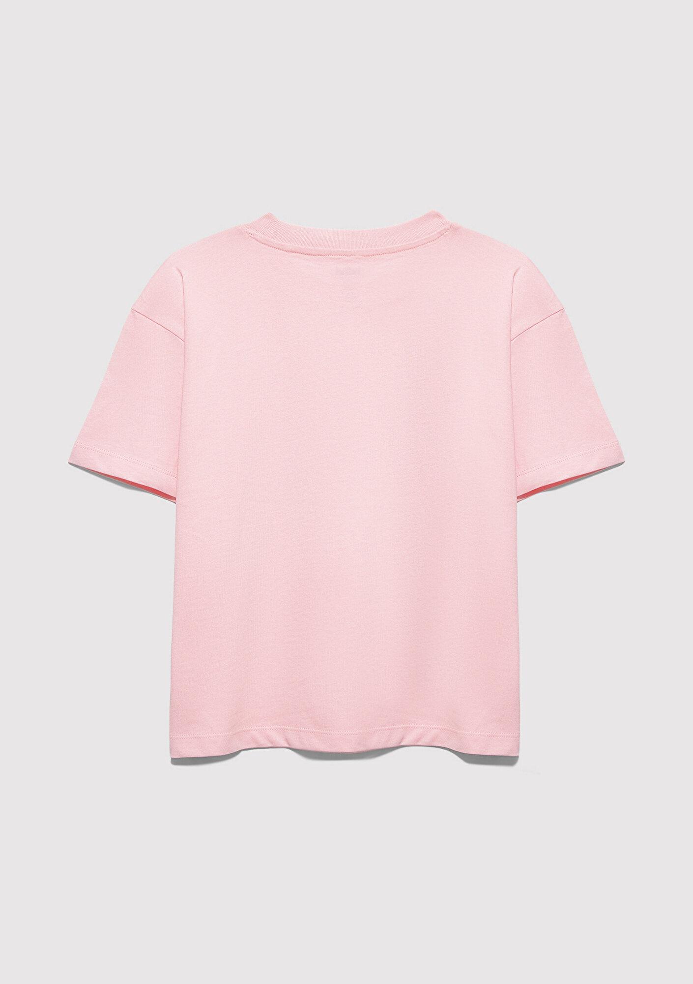 Mavi Mavi Logo Baskılı Pembe Tişört Loose Fit / Bol Rahat Kesim 7610386-71007