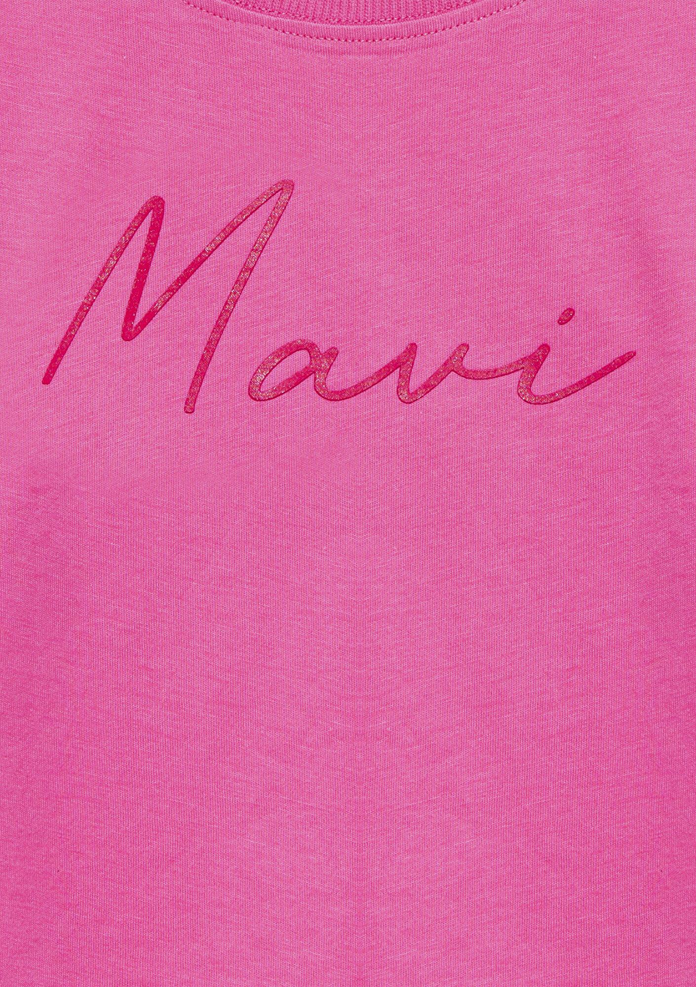 Mavi Mavi Logo Baskılı Pembe Tişört Loose Fit / Bol Rahat Kesim 7610181-91355