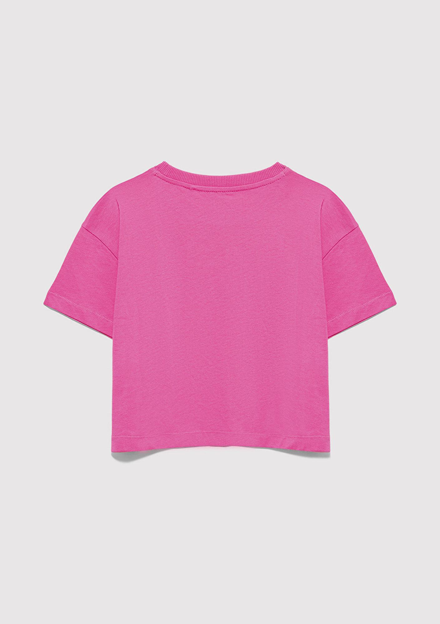 Mavi Mavi Logo Baskılı Pembe Tişört Loose Fit / Bol Rahat Kesim 7610181-91355