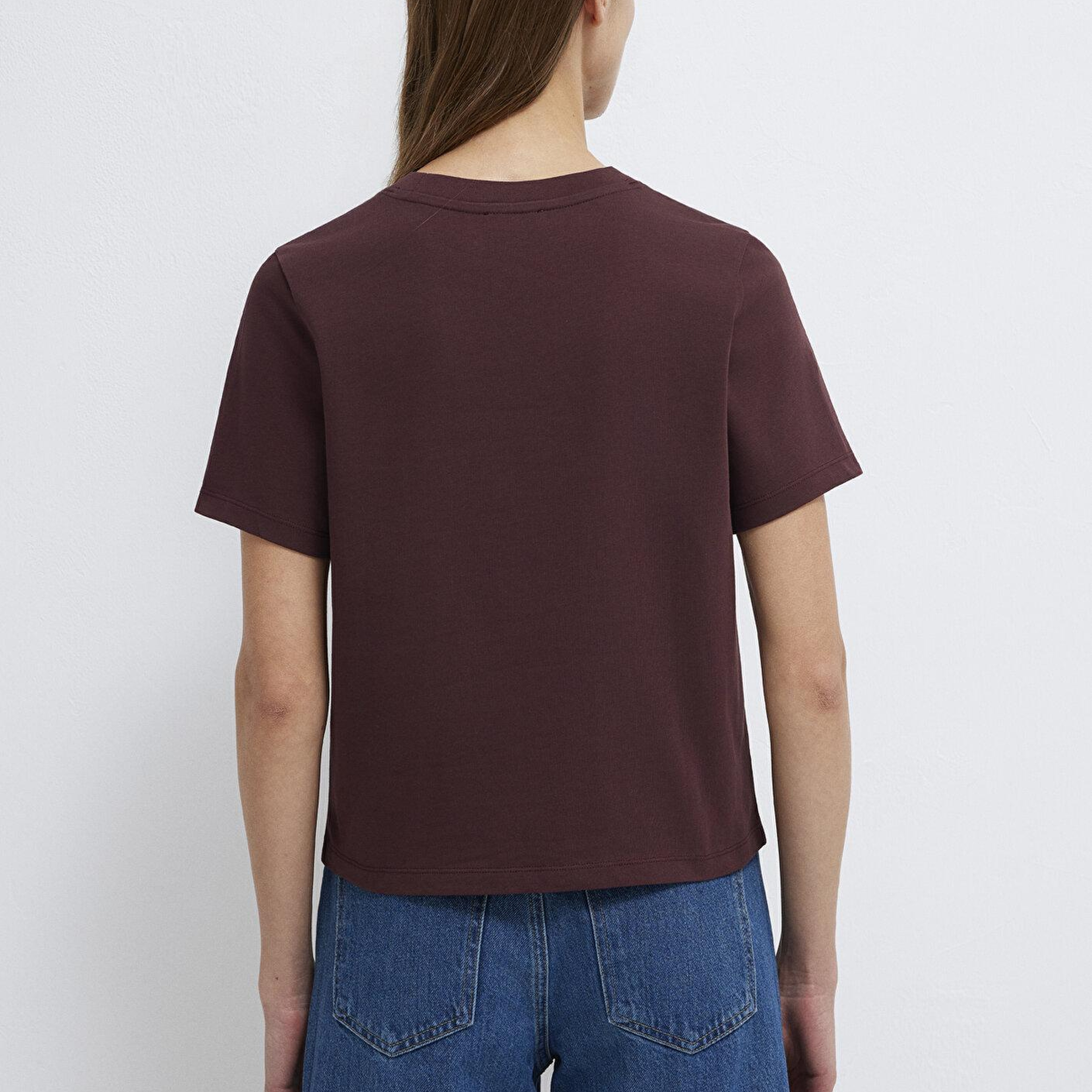 Mavi Bordo Basic Tişört Slim Fit / Dar Kesim 1613788-70223