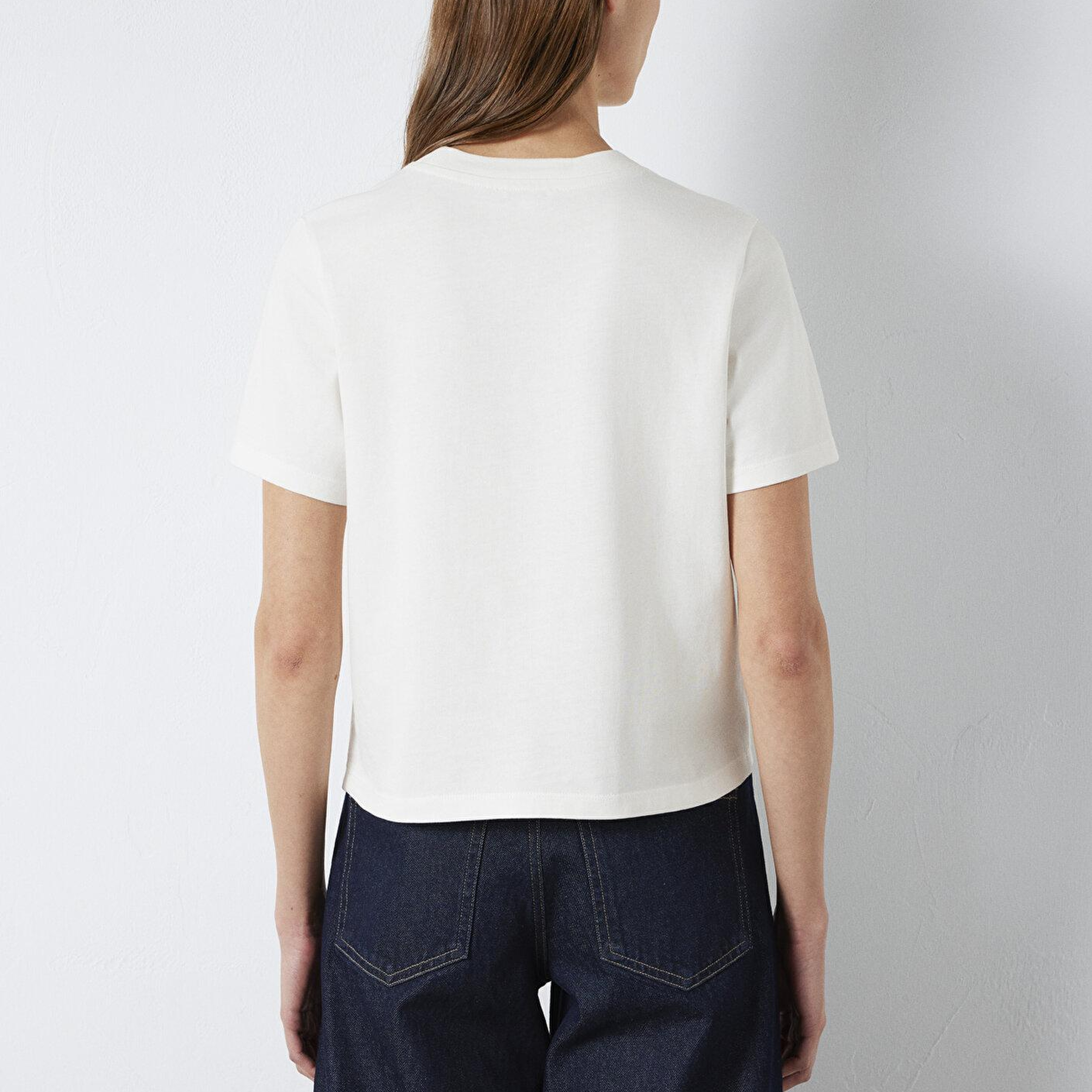 Mavi Ekru Basic Tişört Slim Fit / Dar Kesim 1613788-80194