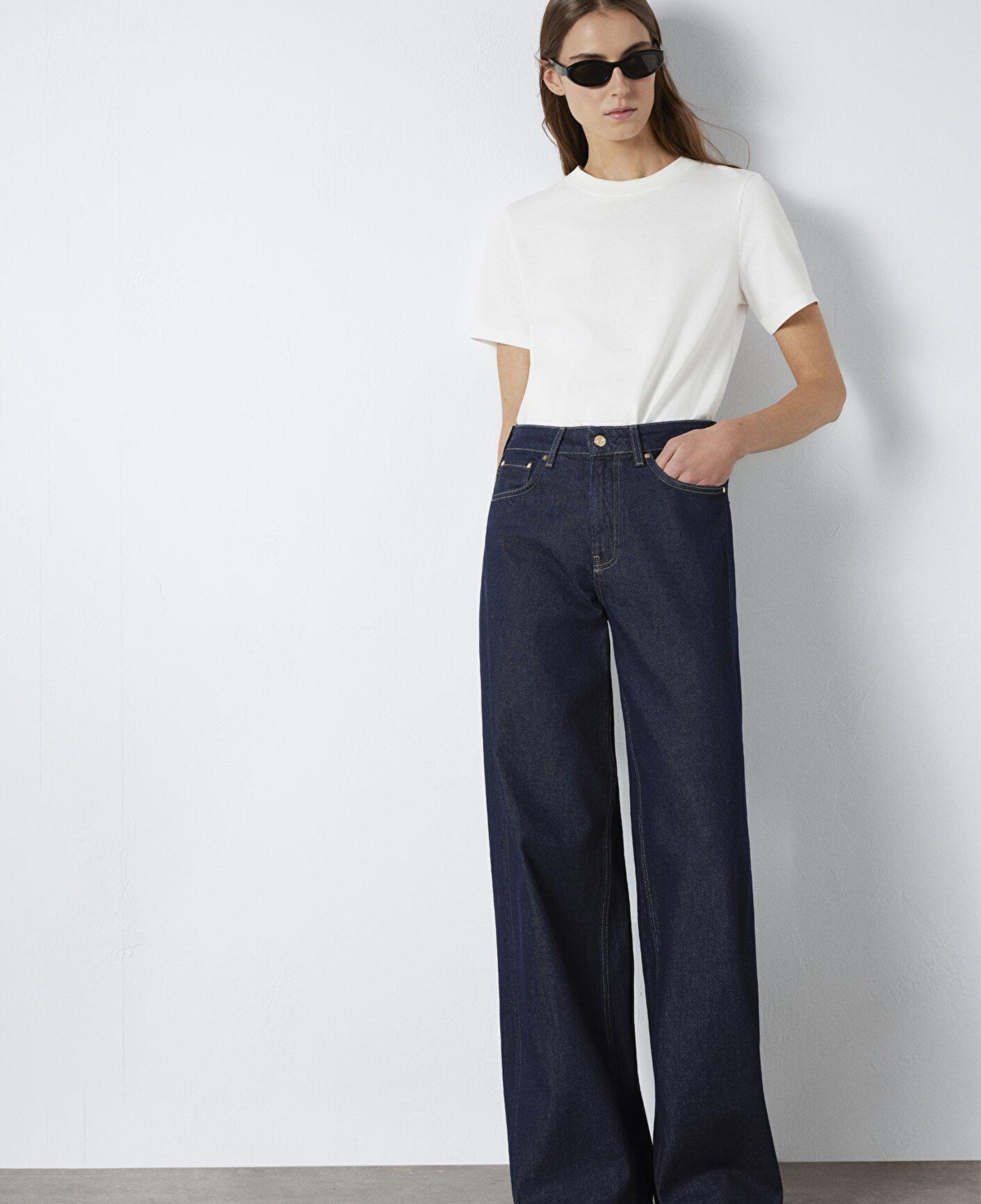 Mavi Ekru Basic Tişört Slim Fit / Dar Kesim 1613788-80194