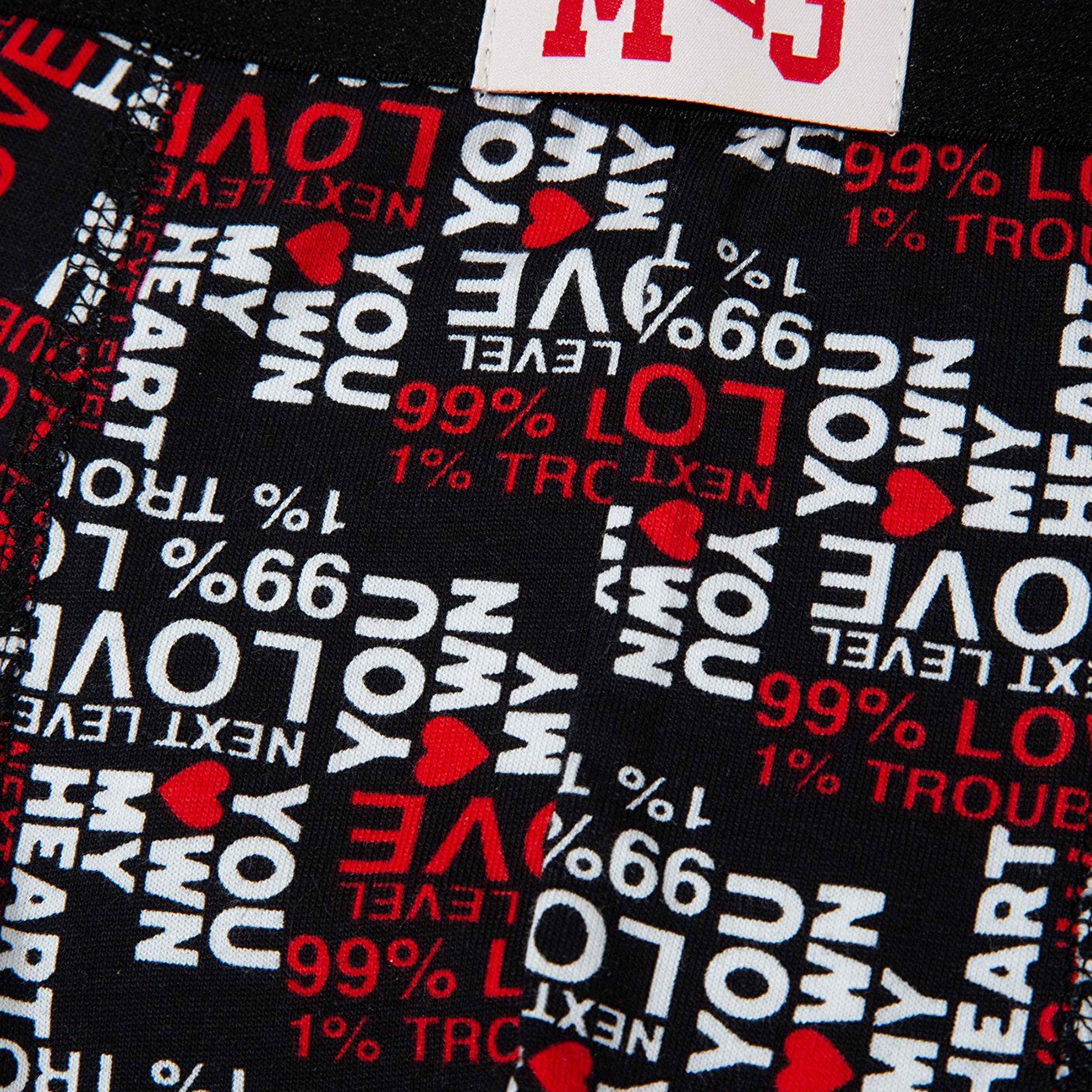 Mavi Baskılı Siyah Boxer 0912242-900