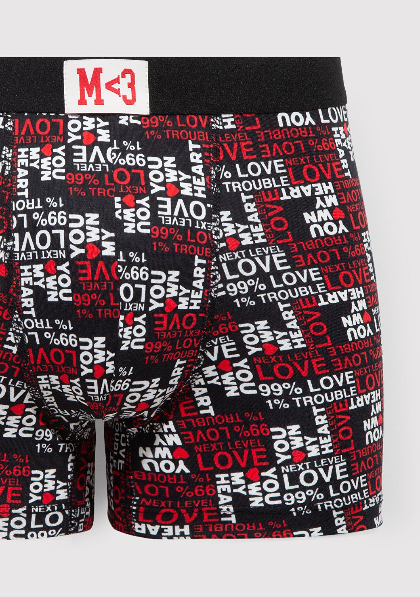 Mavi Baskılı Siyah Boxer 0912242-900