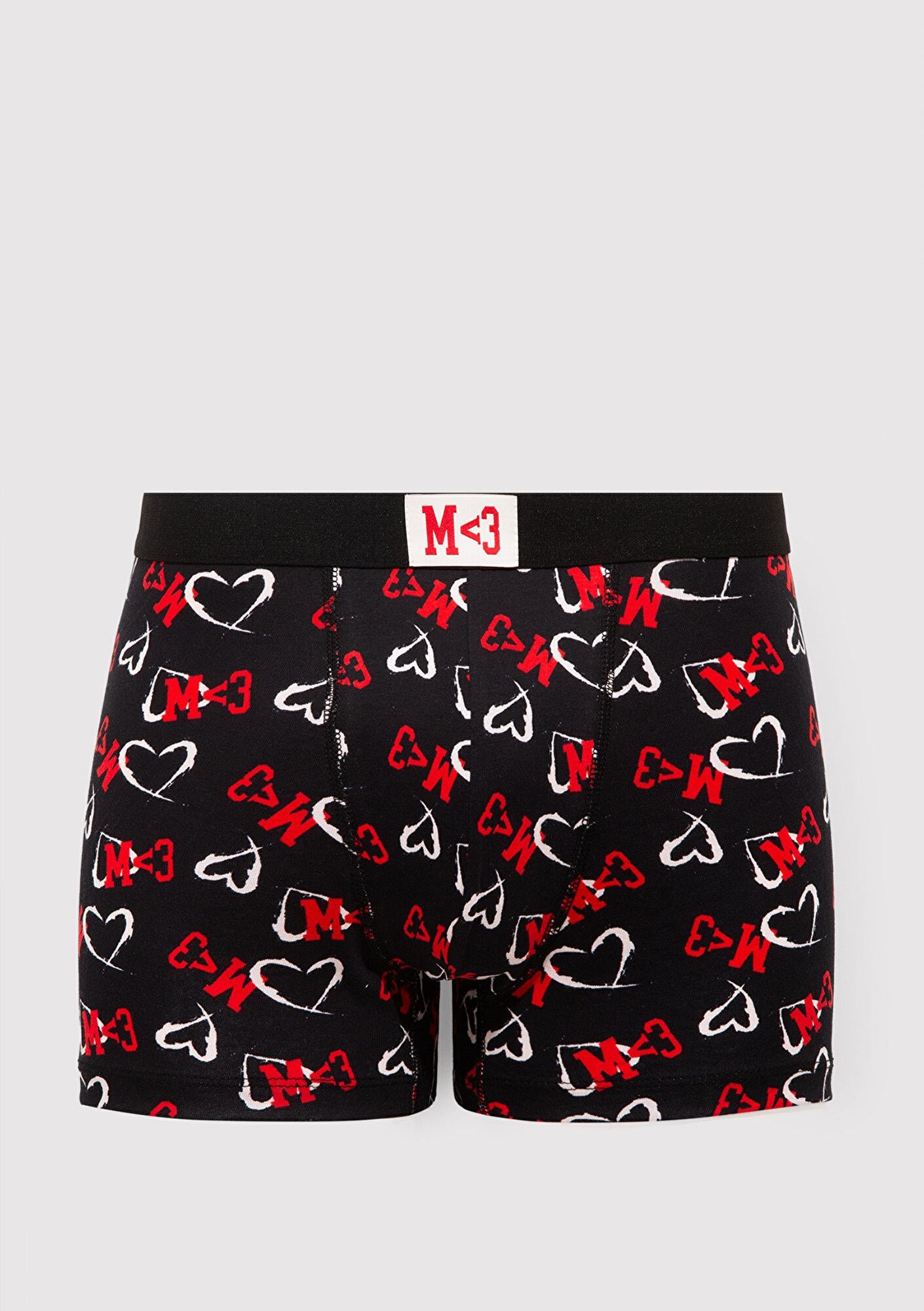 Mavi Baskılı Siyah Boxer 0912243-900