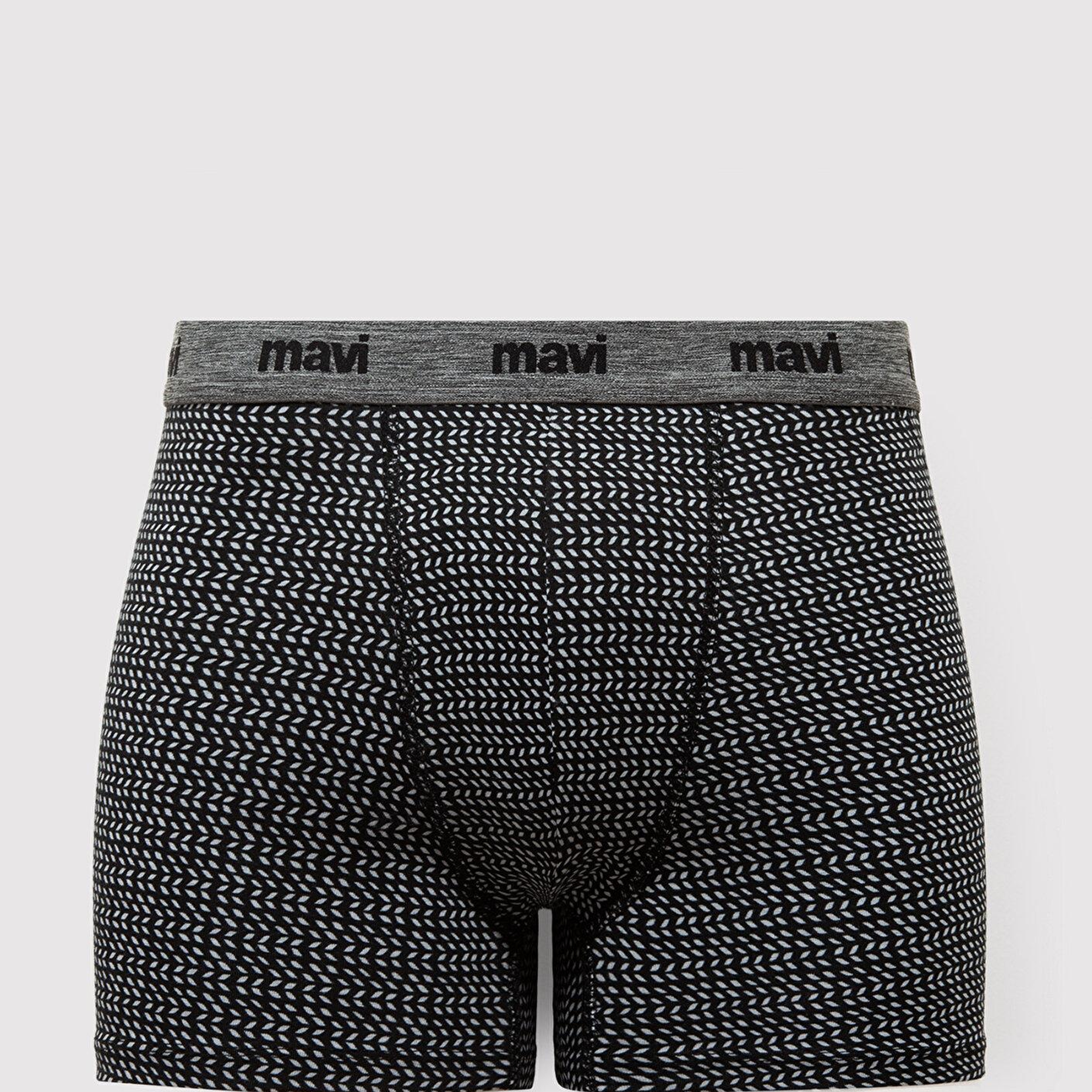 Mavi 3lü Siyah Baskılı Boxer 0912225-900