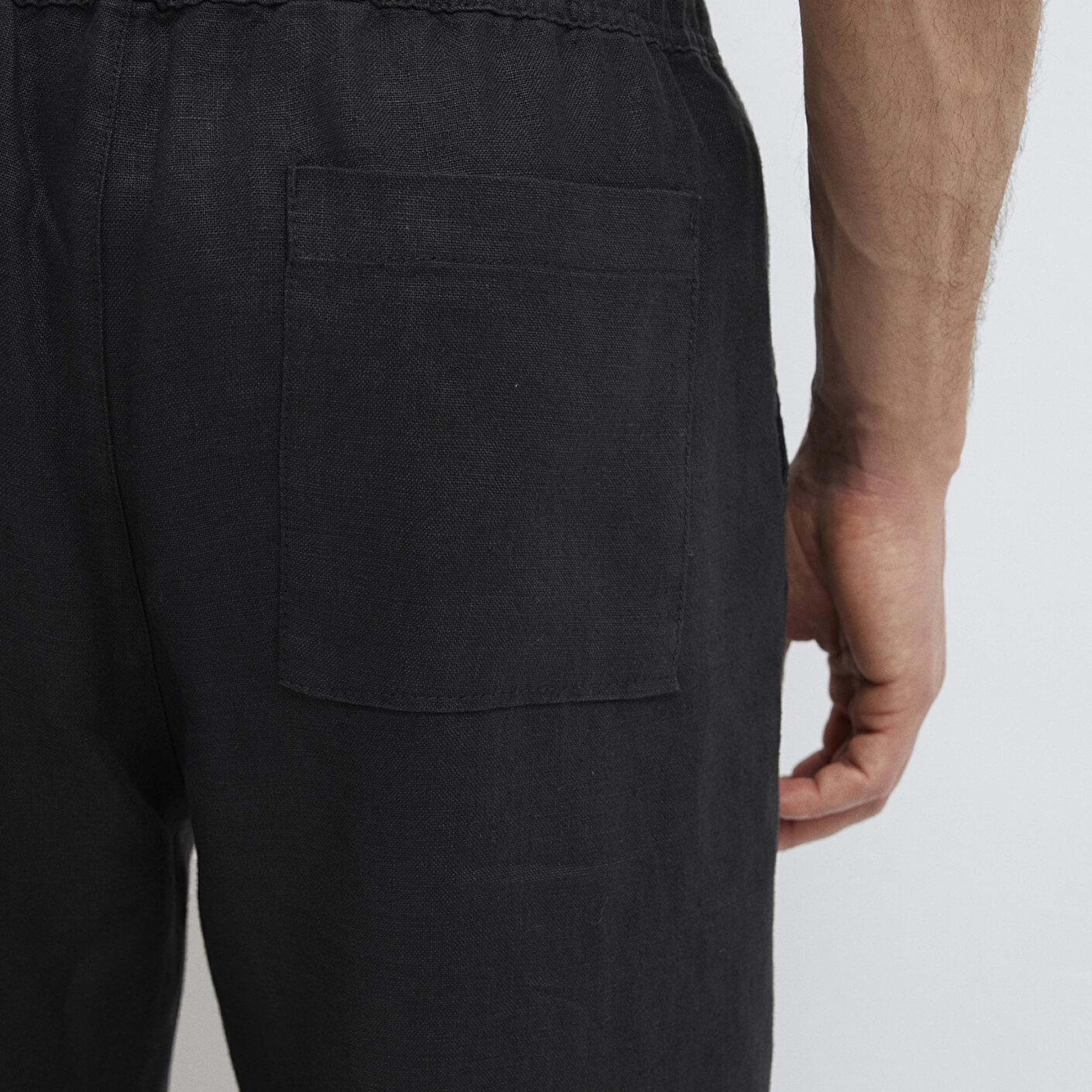 Mavi Siyah Keten Pantolon 0010577-900