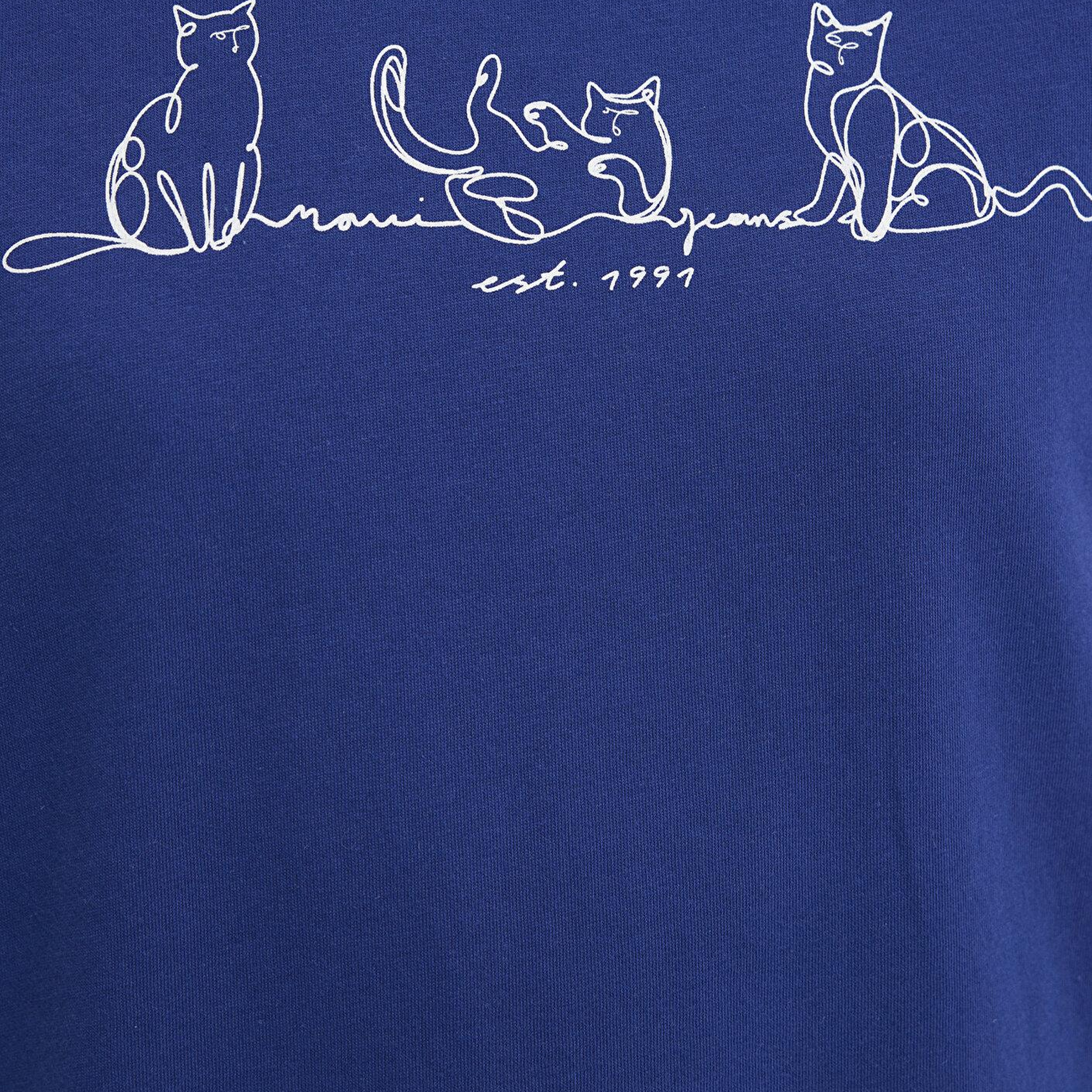 Mavi Kedi Baskılı Lacivert Tişört Semi Slim Fit / Yarı Dar Kesim 1613721-70722