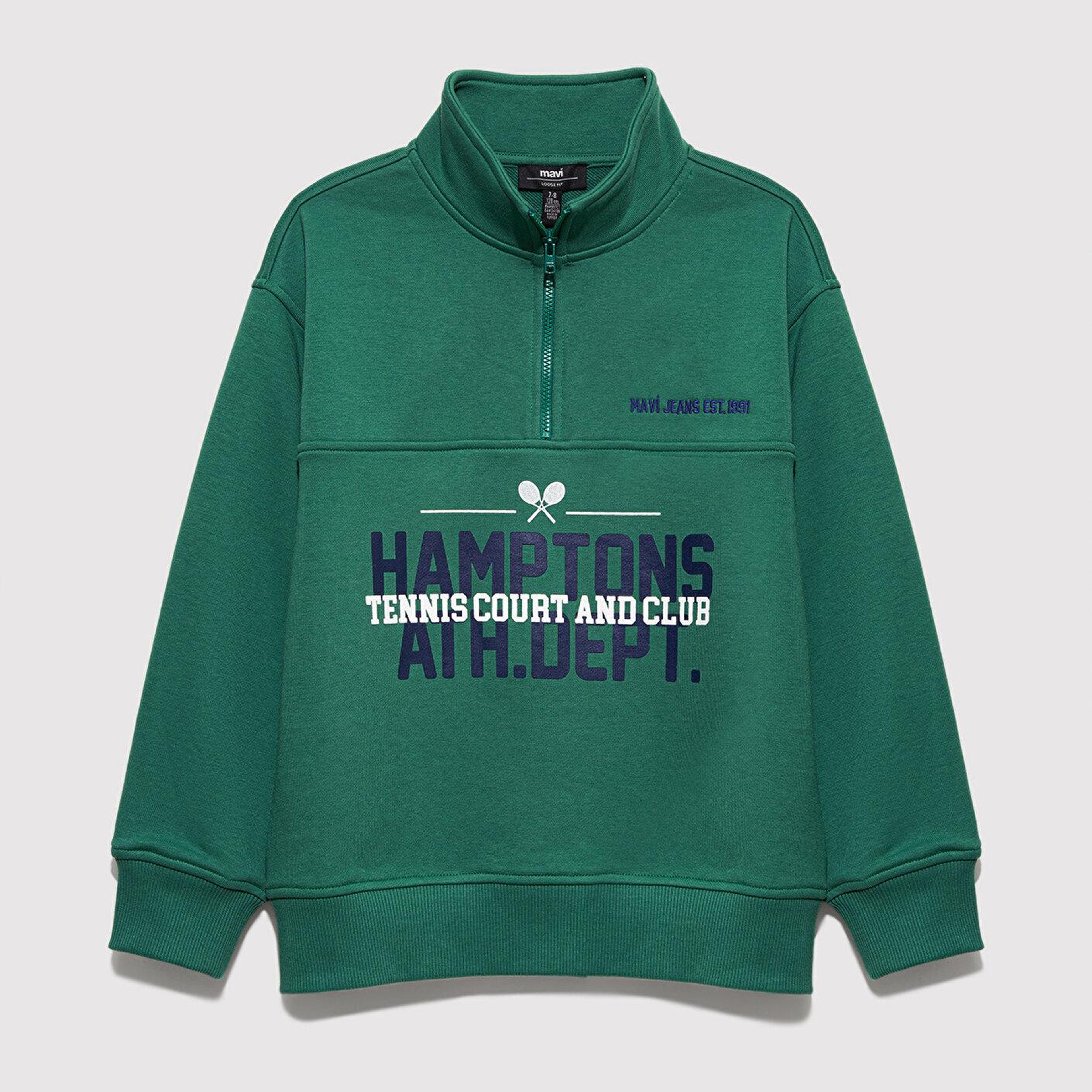 Mavi Tenis Baskılı Yeşil Sweatshirt 6S10169-71697