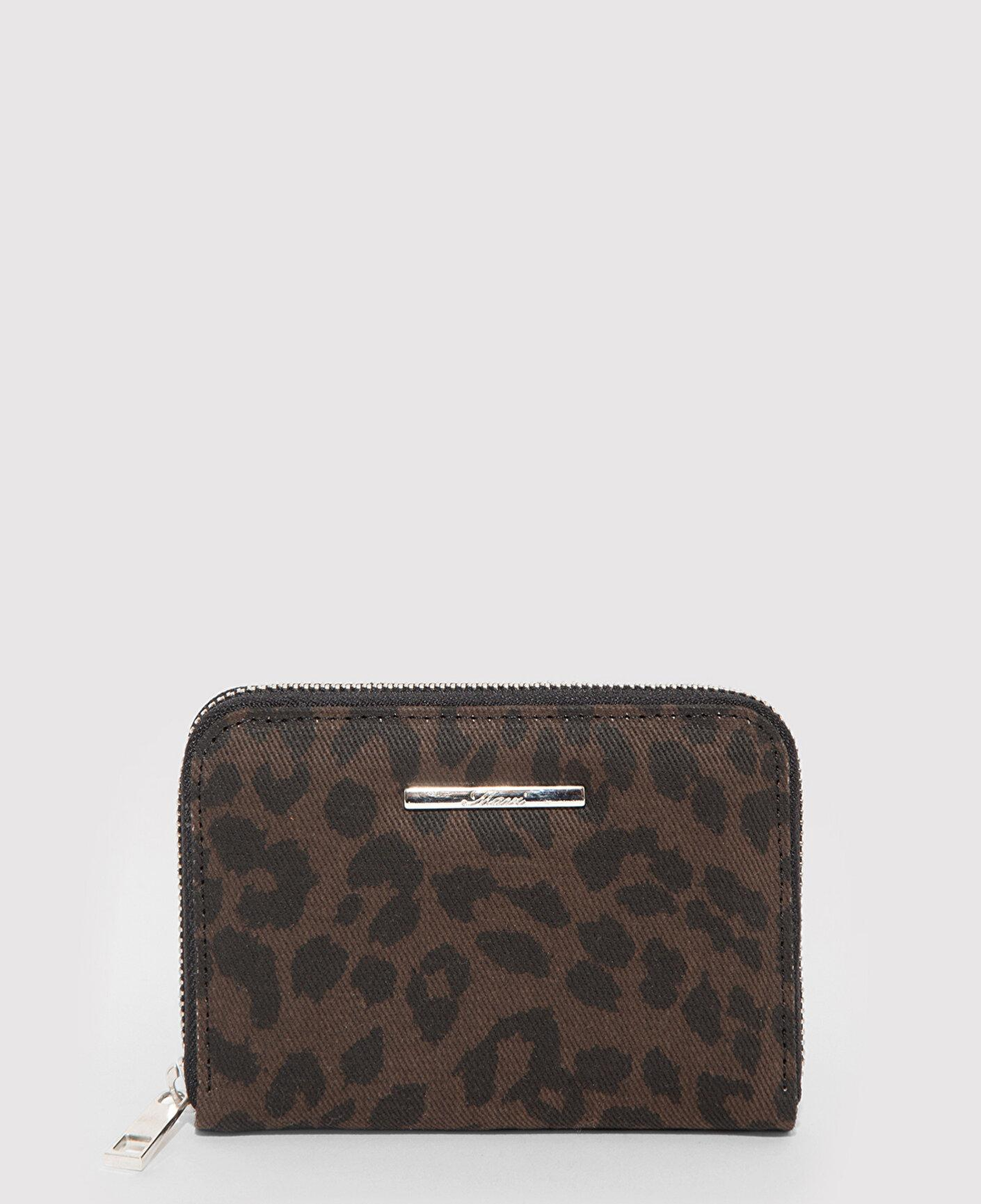 Mavi Leopar Baskılı Kahverengi Cüzdan 1913678-70221
