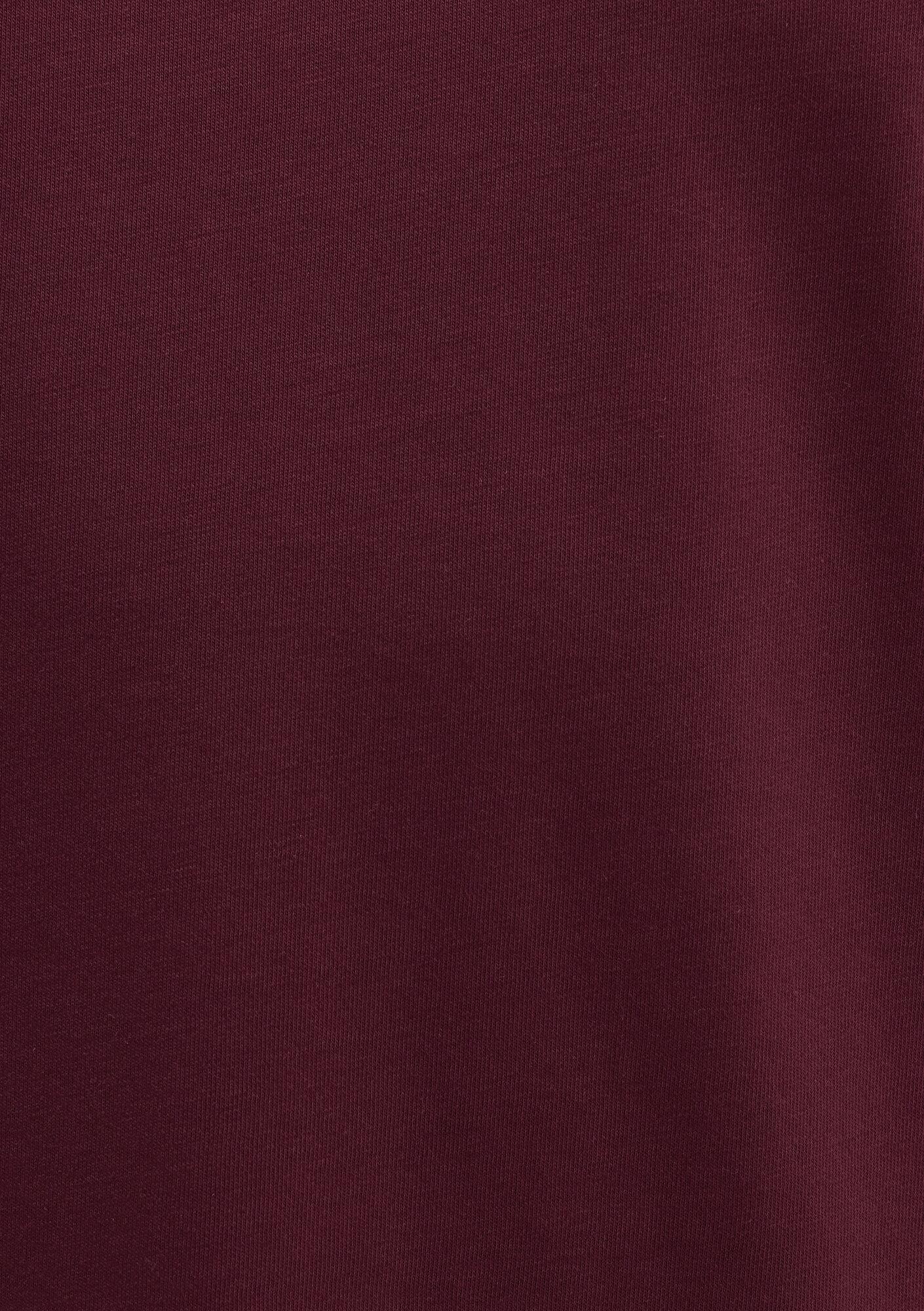 Mavi Etiket Detaylı Bordo Basic Tişört Loose Fit / Bol Rahat Kesim 0611824-70394