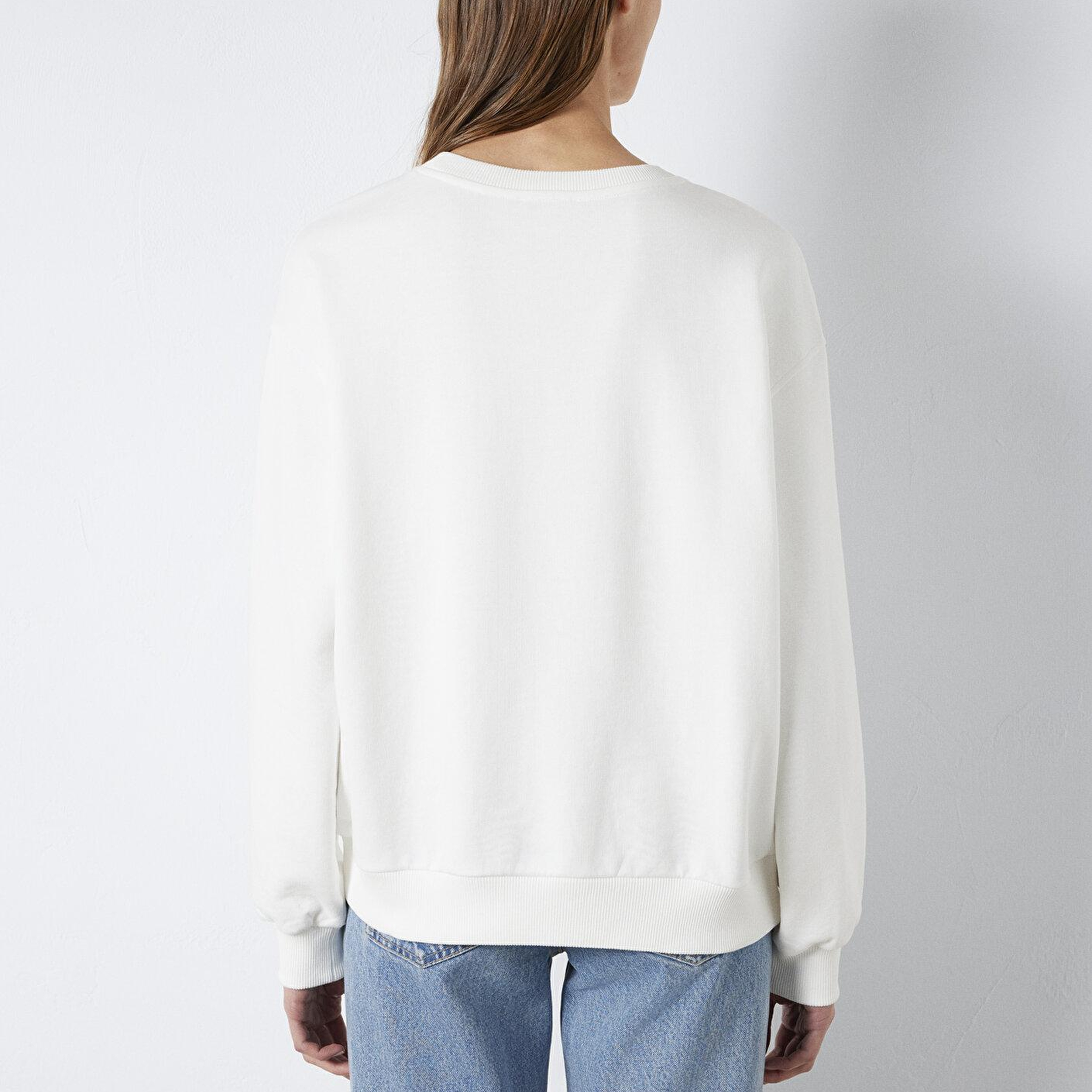 Mavi Mavi Nakışlı Ekru Sweatshirt 1S10366-70057