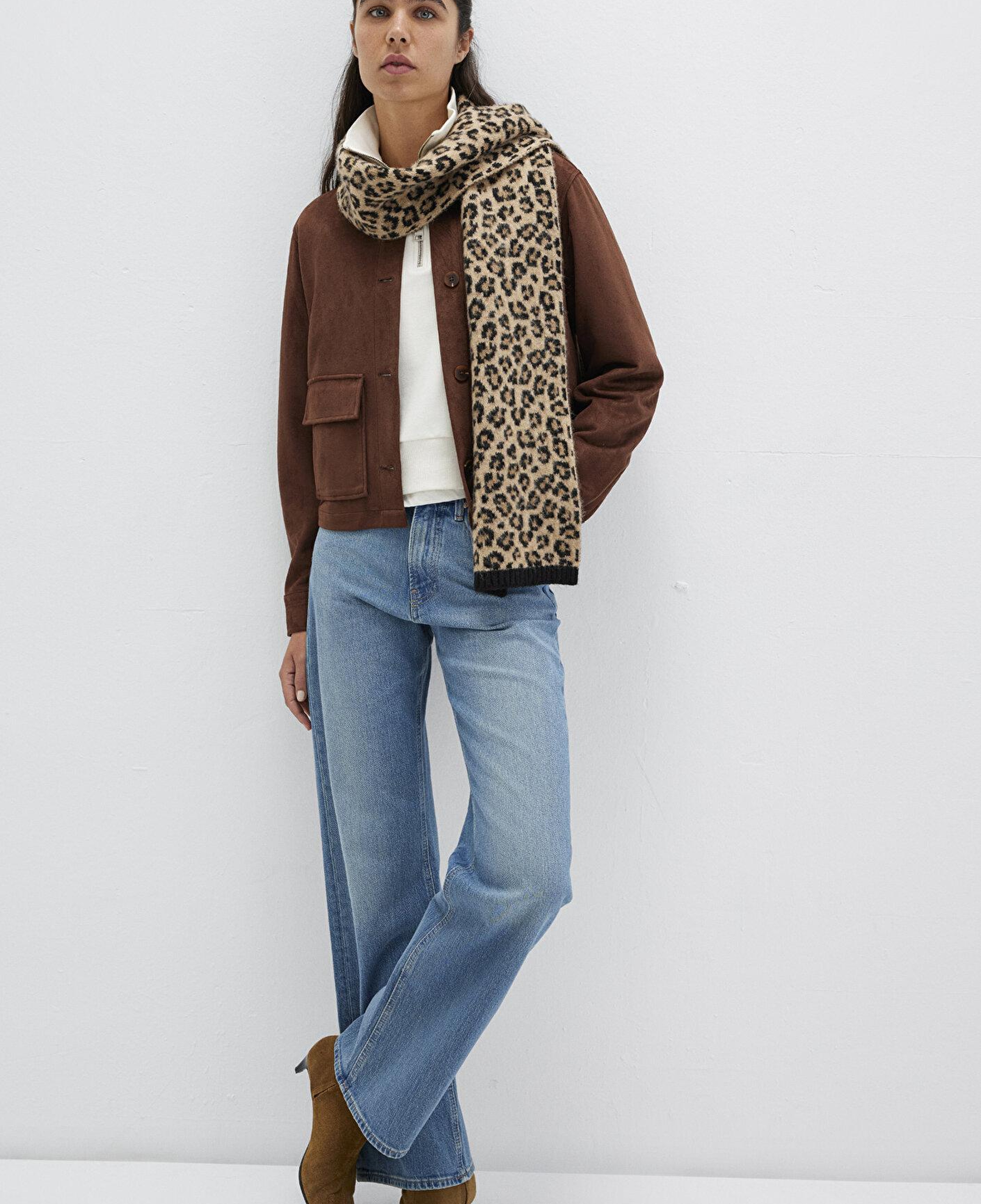 Mavi Leopar Desenli Atkı 1913602-26823