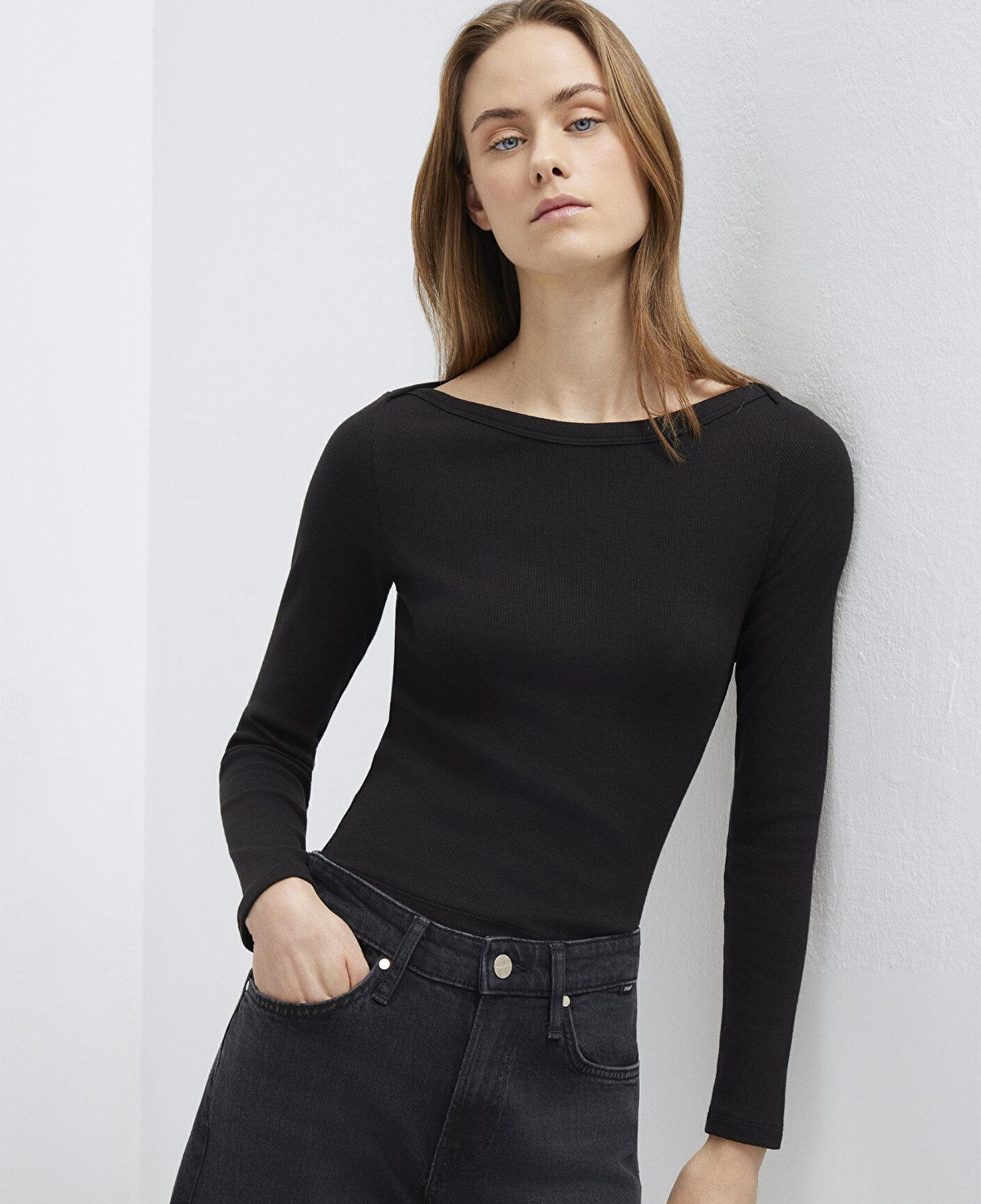 Mavi Uzun Kollu Siyah Basic Tişört Slim Fit / Dar Kesim 1613622-900