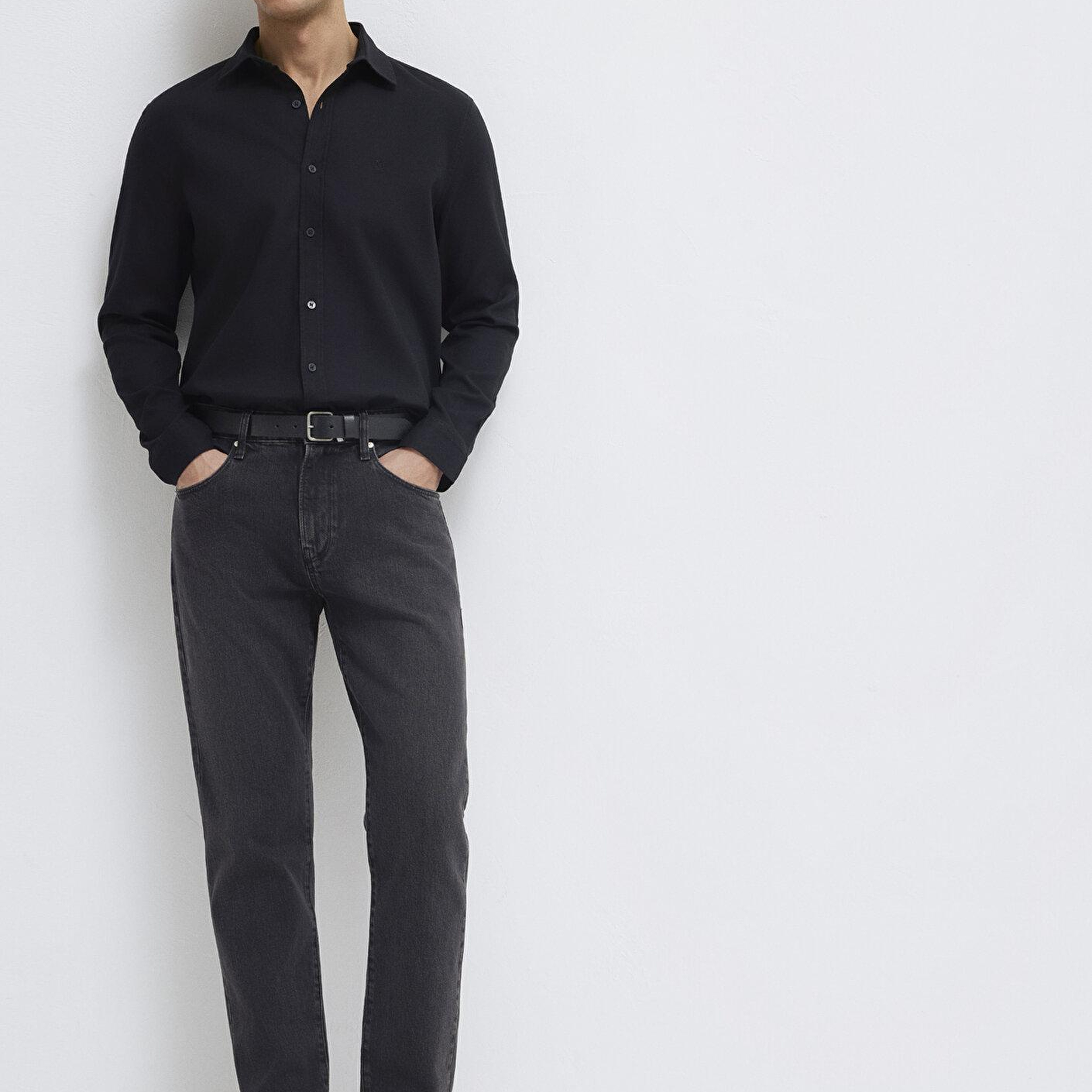 Mavi Siyah Gömlek Slim Fit / Dar Kesim 0211656-900