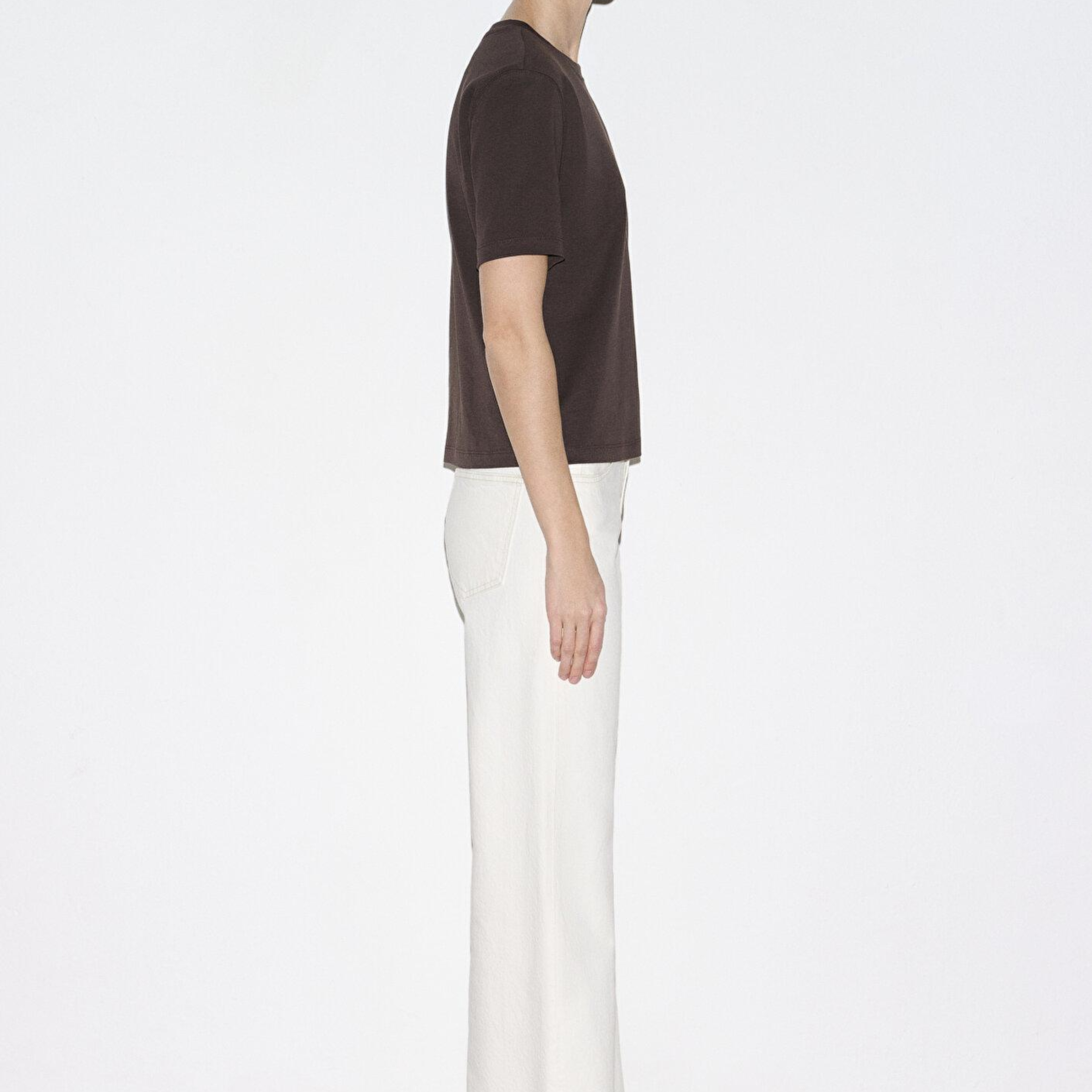 Mavi Kahverengi Basic İnterlok Tişört Semi Slim Fit / Yarı Dar Kesim 1613588-71603