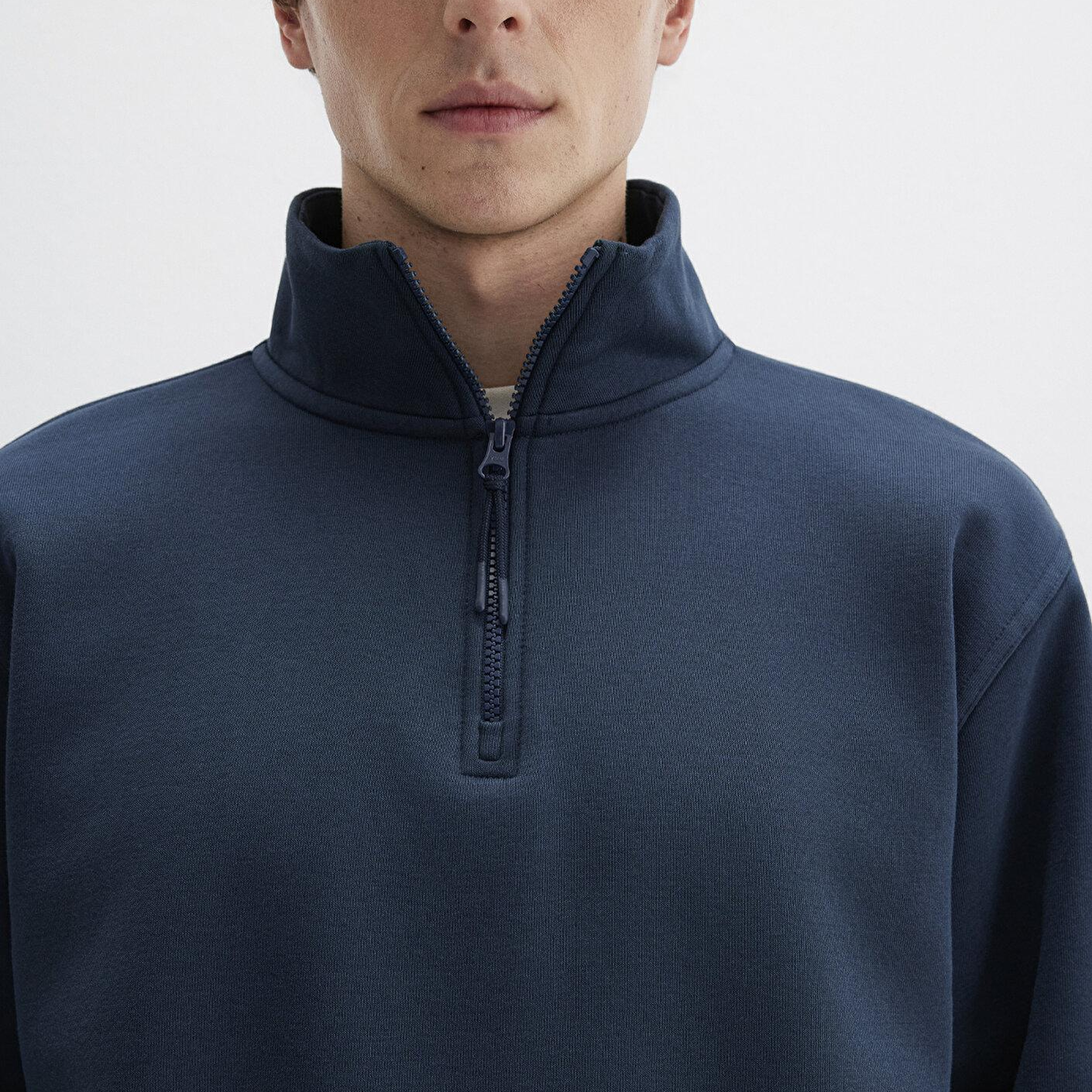 Mavi Yarı Fermuarlı Lacivert Basic Sweatshirt 0S10278-70490