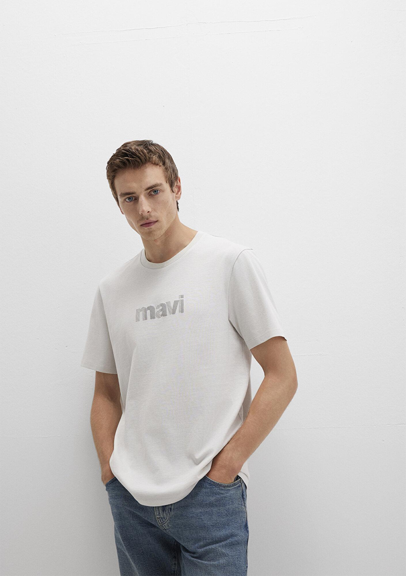 Mavi Mavi Logo Baskılı Gri Tişört Regular Fit / Normal Kesim 0612936-80192