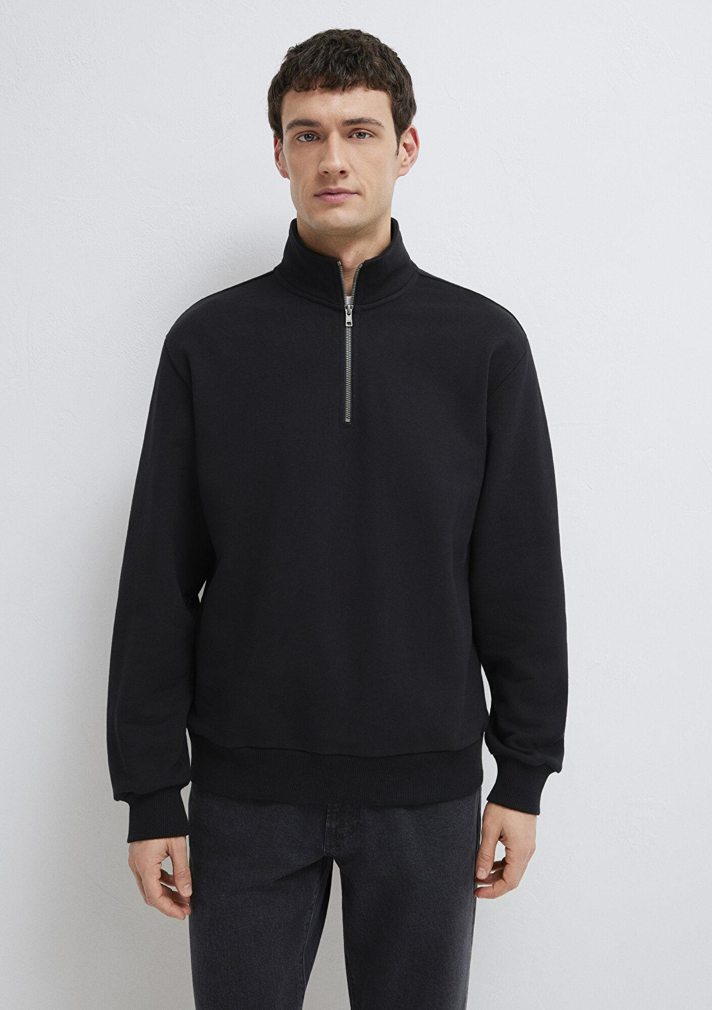 Mavi Yarı Fermuarlı Siyah Basic Sweatshirt 0S10419-900