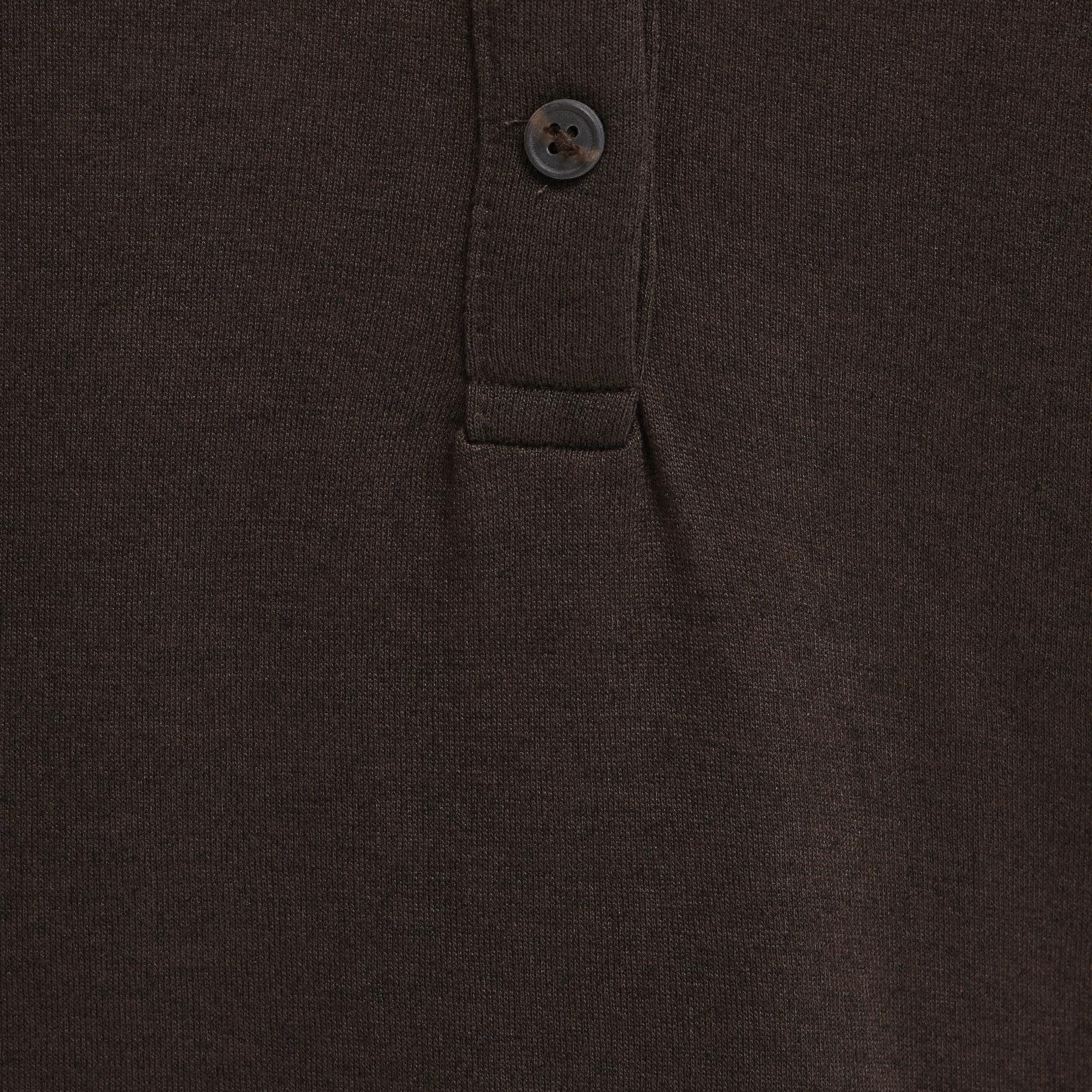 Mavi Yün Karışımlı Çift Katlı Kahverengi Uzun Kollu Tişört Semi Slim Fit / Yarı Dar Kesim 1613400-88067