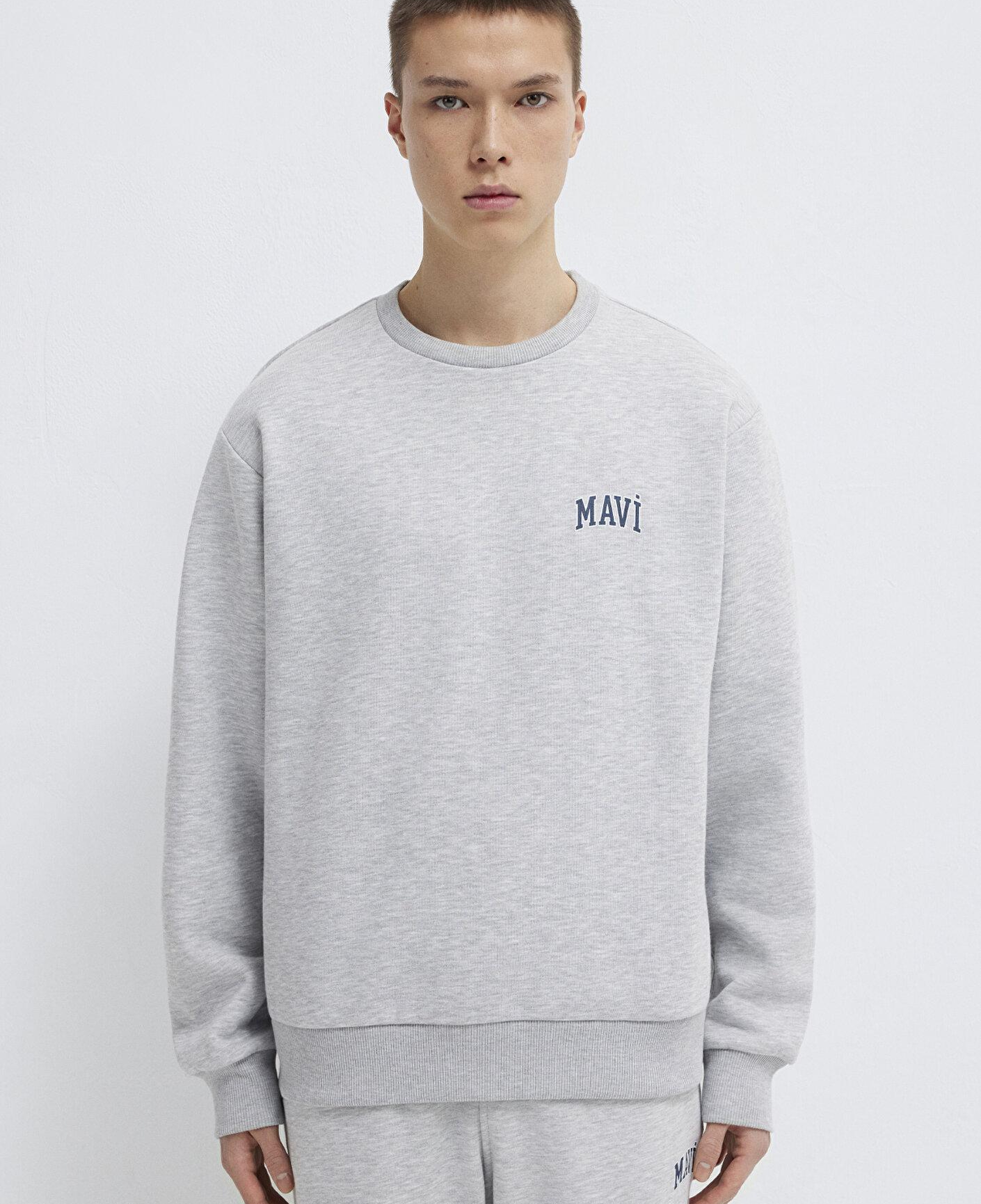 Mavi Mavi Logo Baskılı Gri Sweatshirt 0611716-80018