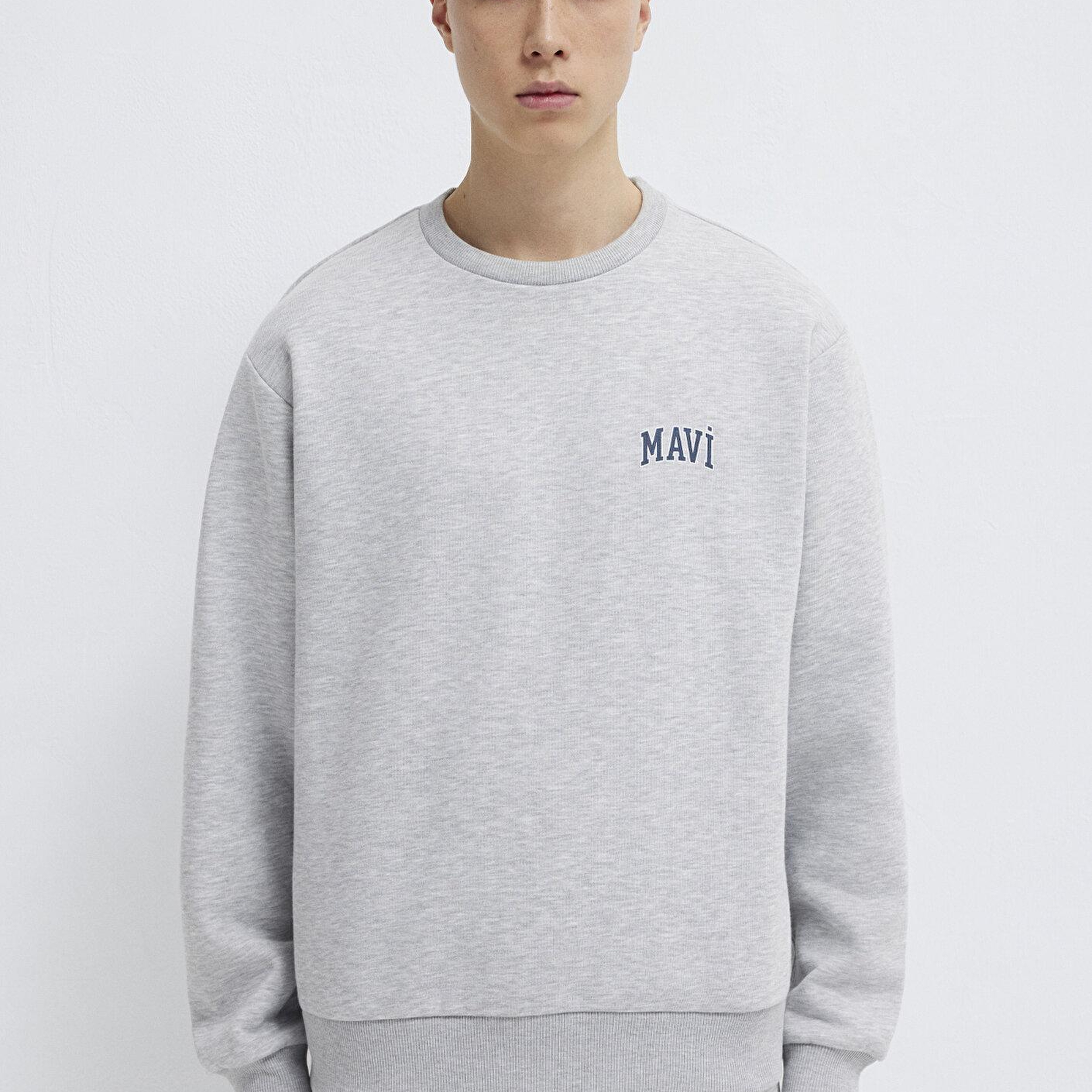 Mavi Mavi Logo Baskılı Gri Sweatshirt 0611716-80018