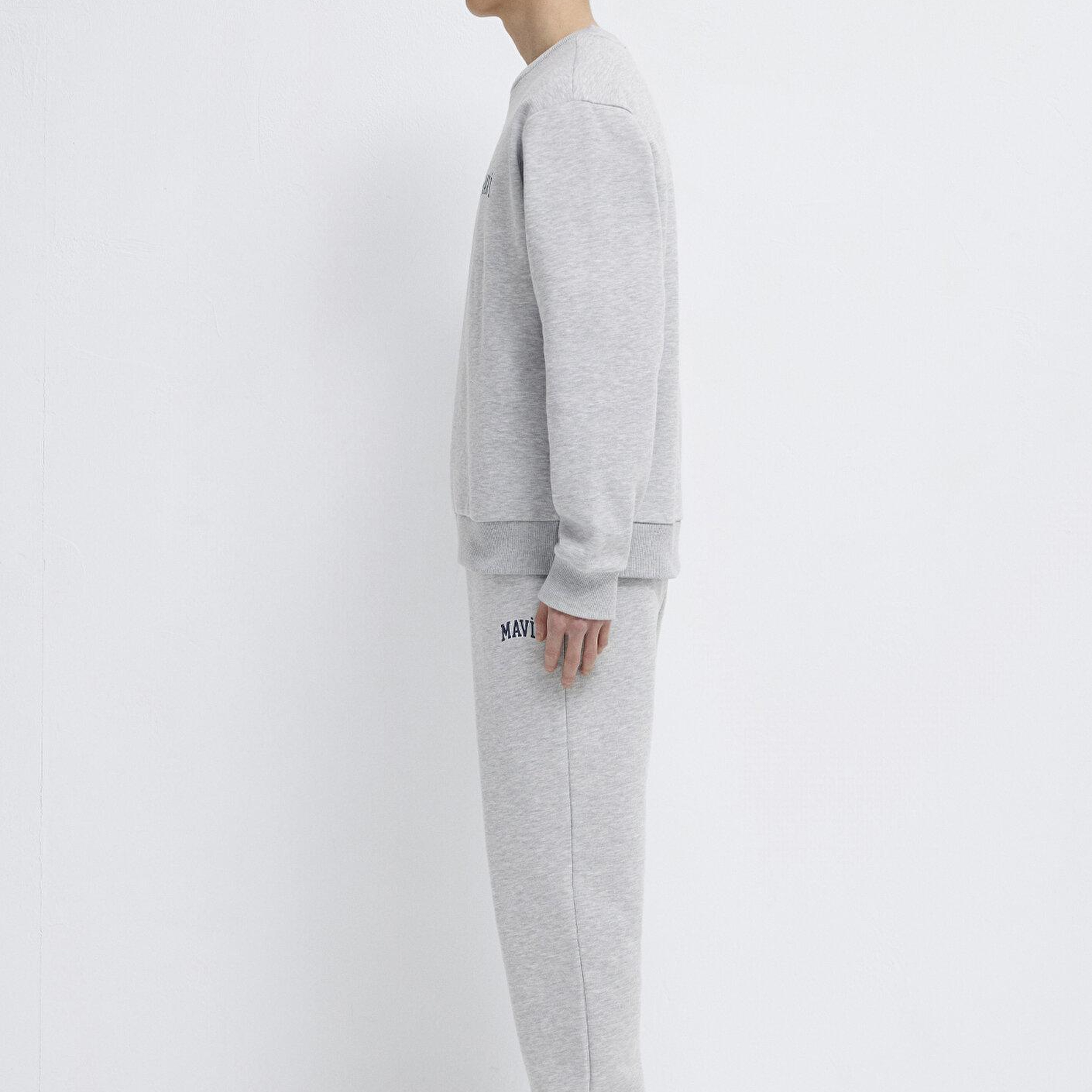 Mavi Mavi Logo Baskılı Gri Sweatshirt 0611716-80018