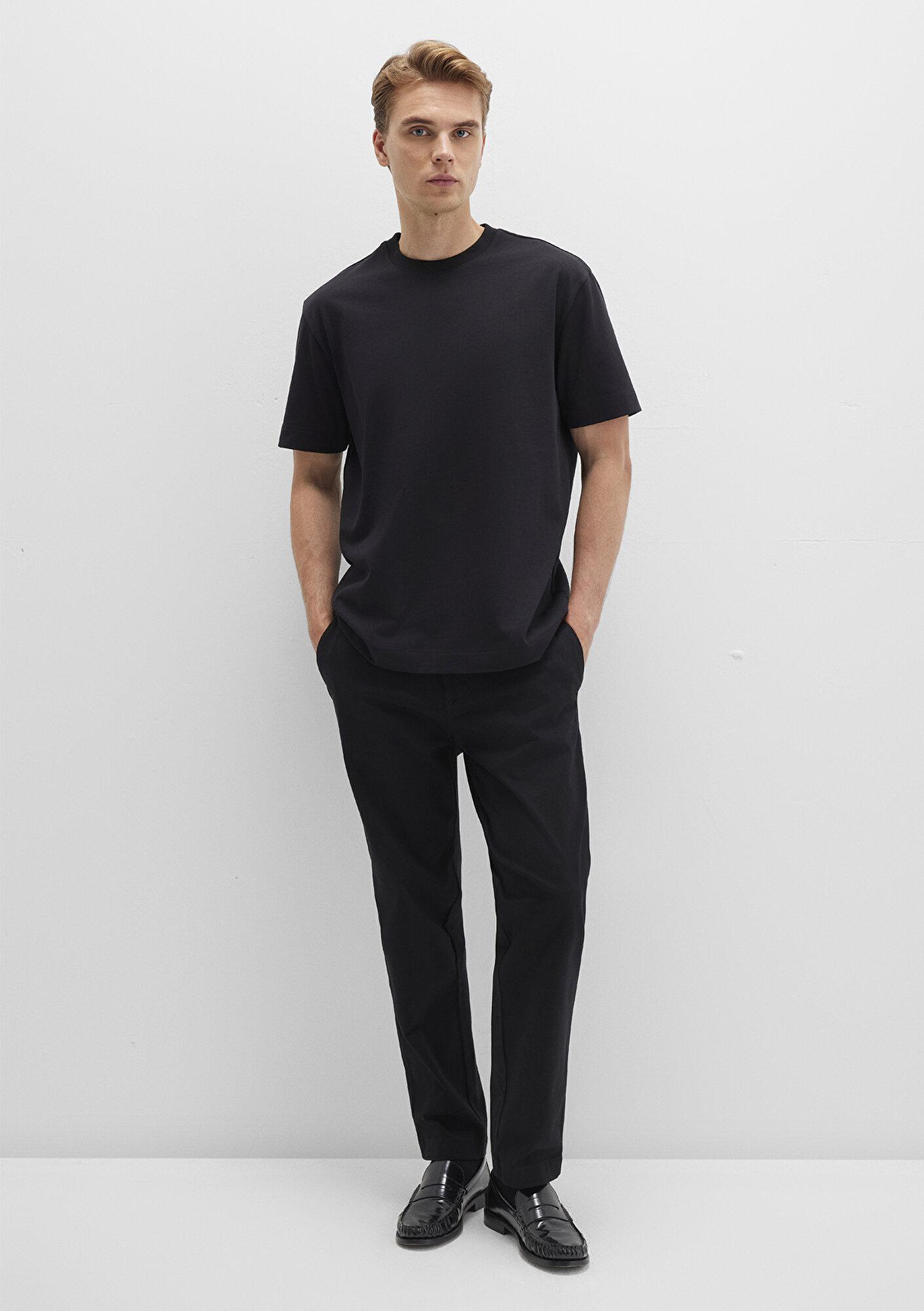 Mavi Bisiklet Yaka Siyah Basic Tişört Loose Fit / Bol Rahat Kesim 0612864-900