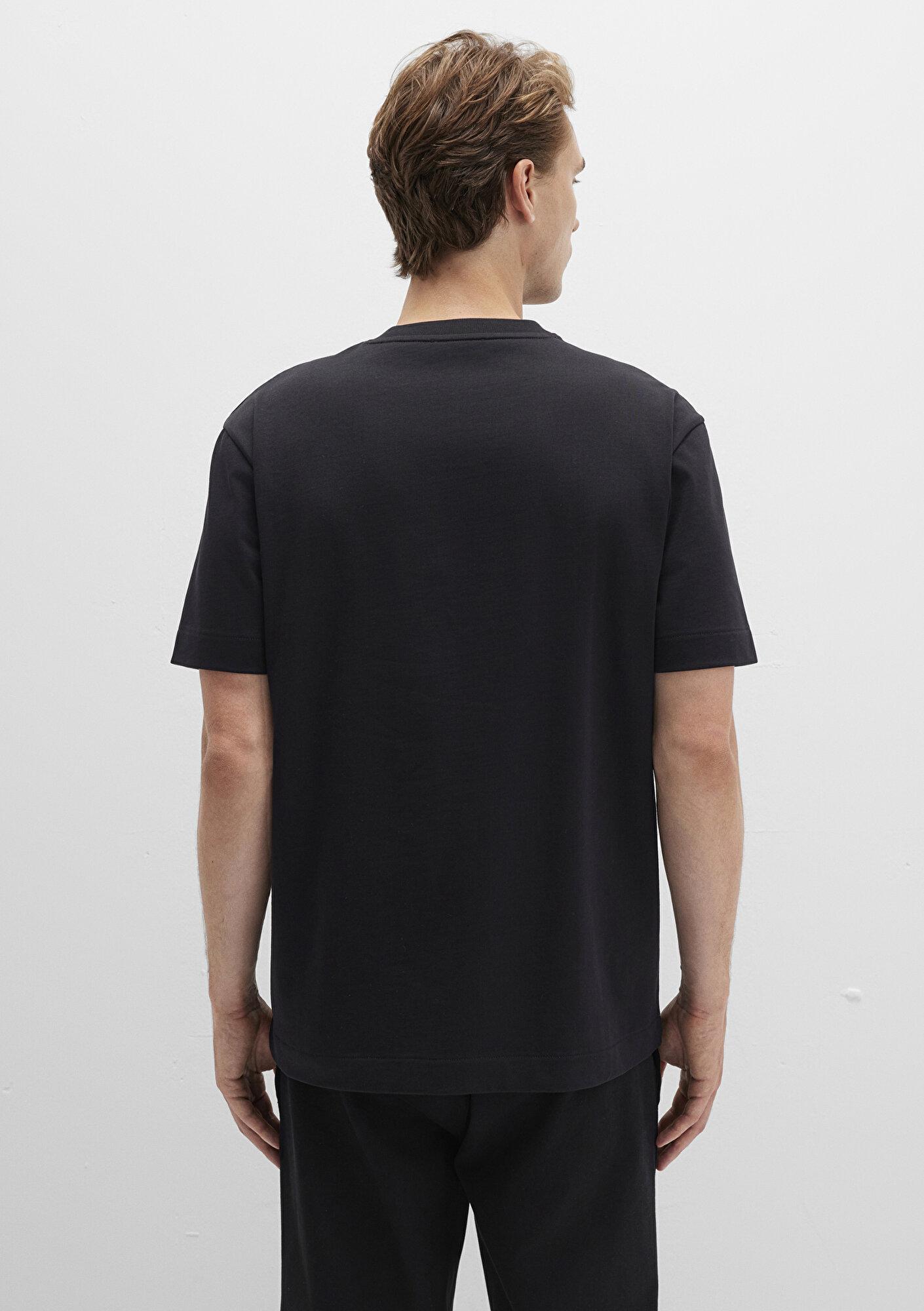 Mavi Bisiklet Yaka Siyah Basic Tişört Loose Fit / Bol Rahat Kesim 0612864-900
