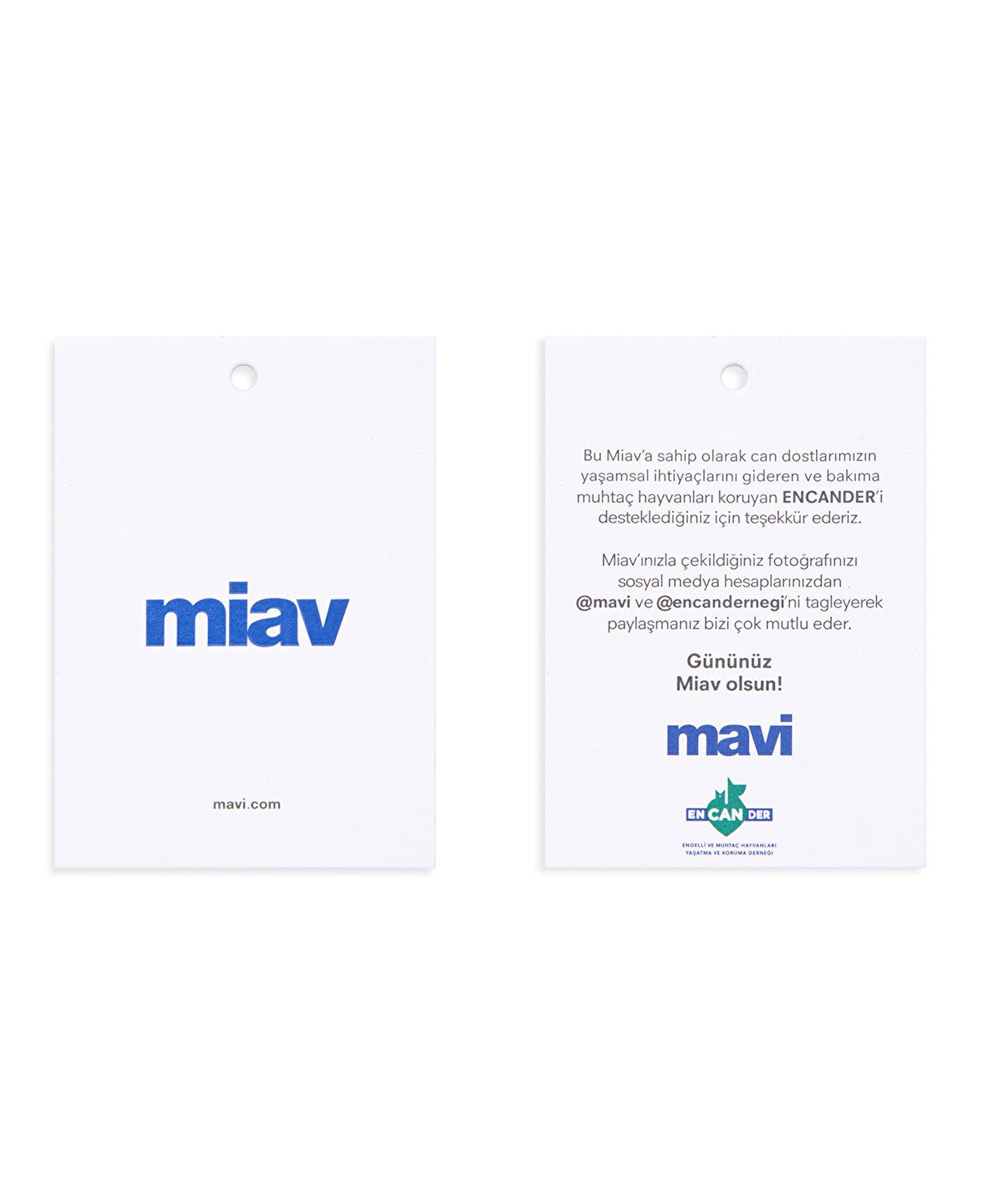 Mavi Miav Baskılı Beyaz Patik Çorap 1913289-620