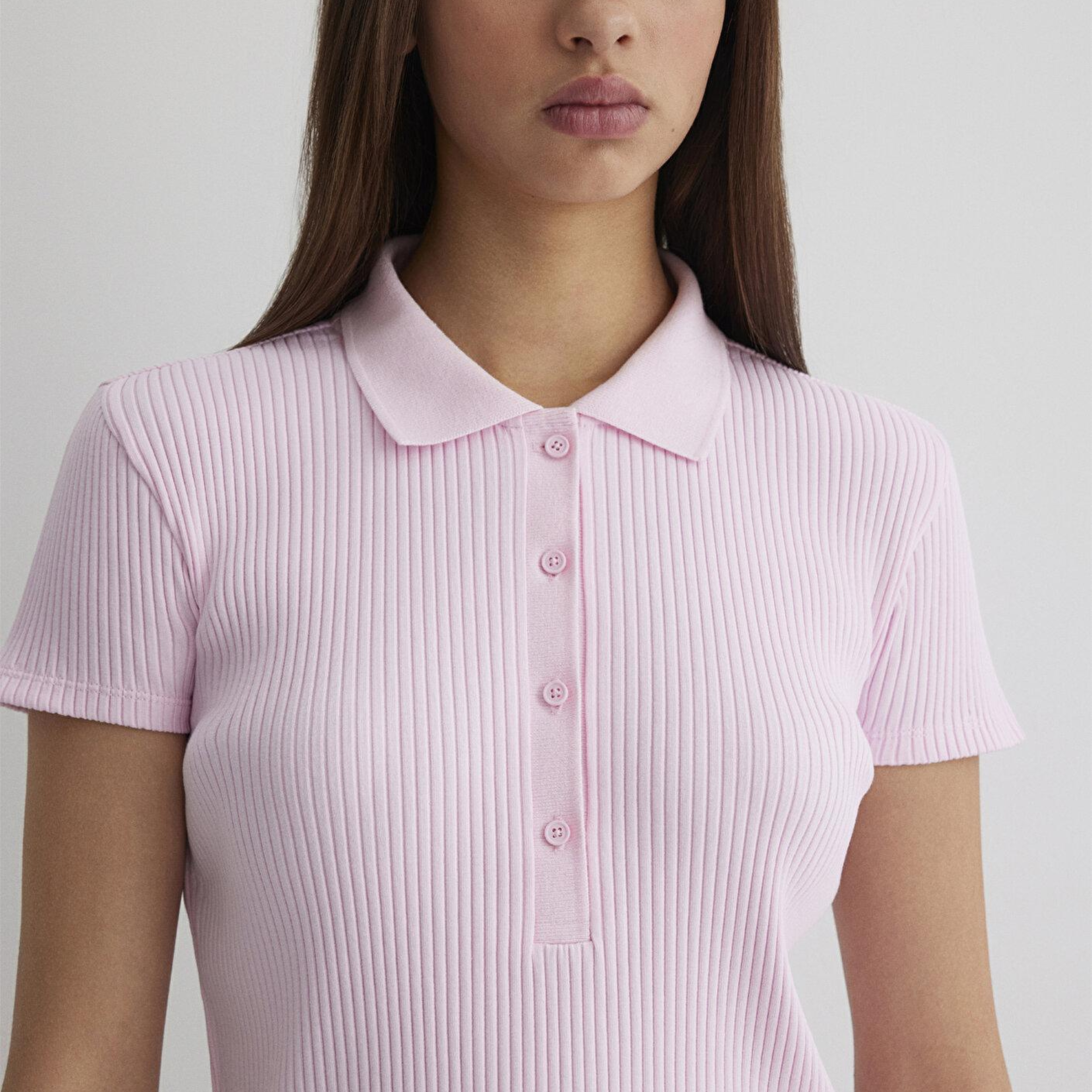 Mavi Pembe Polo Tişört Fitted / Vücuda Oturan Kesim 1613120-71008