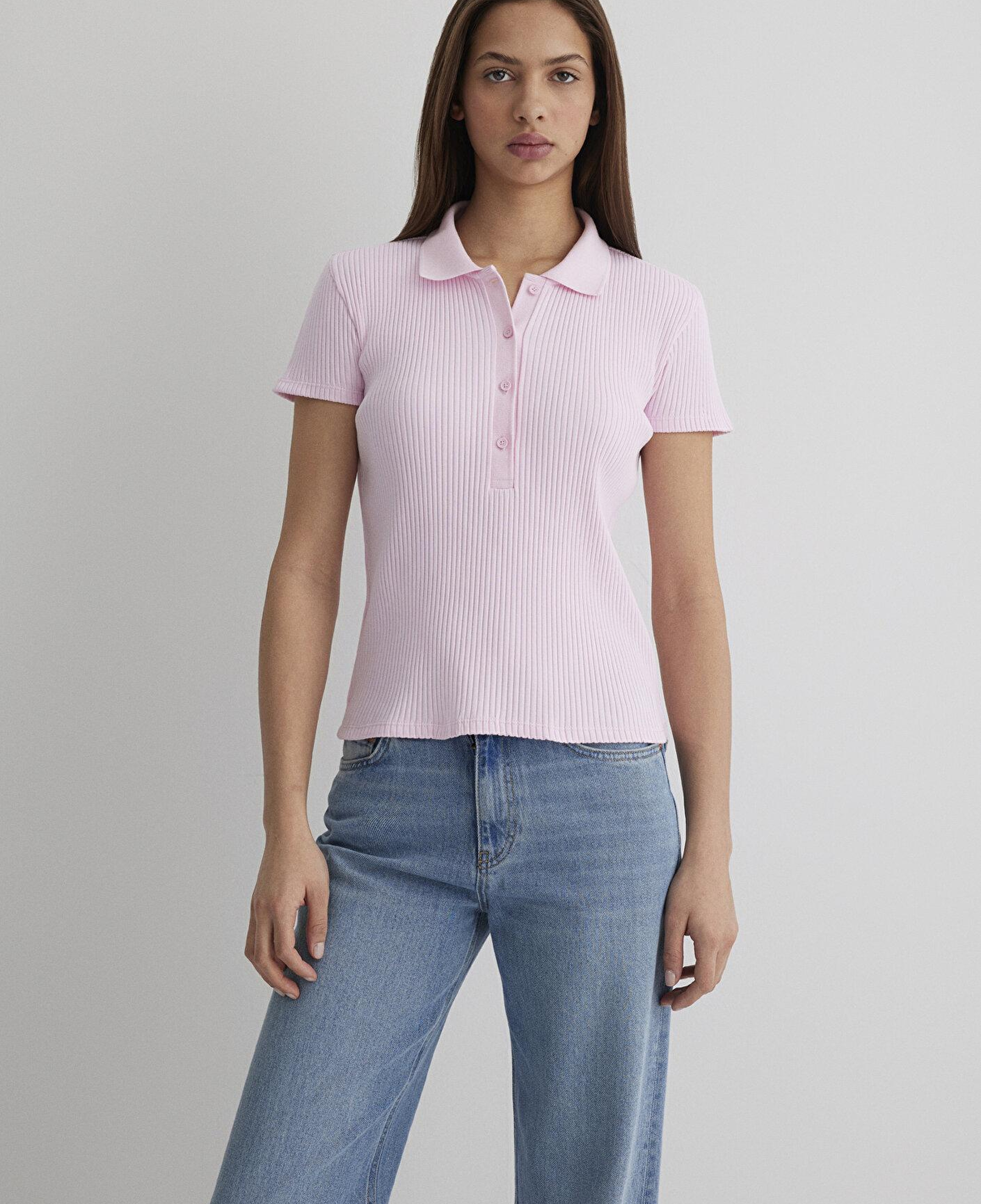 Mavi Pembe Polo Tişört Fitted / Vücuda Oturan Kesim 1613120-71008