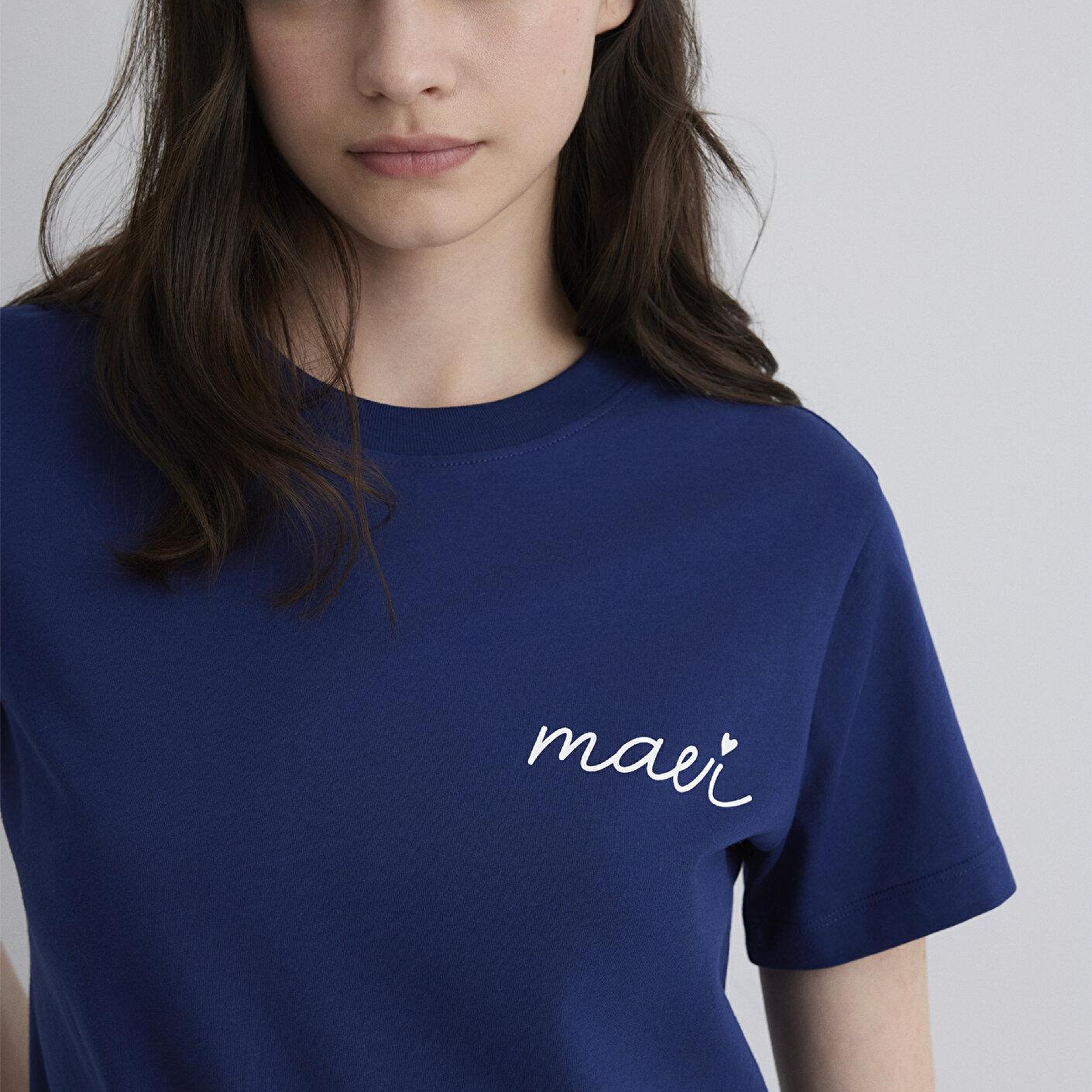 Mavi Mavi Logo Baskılı Lacivert Tişört Semi Slim Fit / Yarı Dar Kesim 1612962-70722