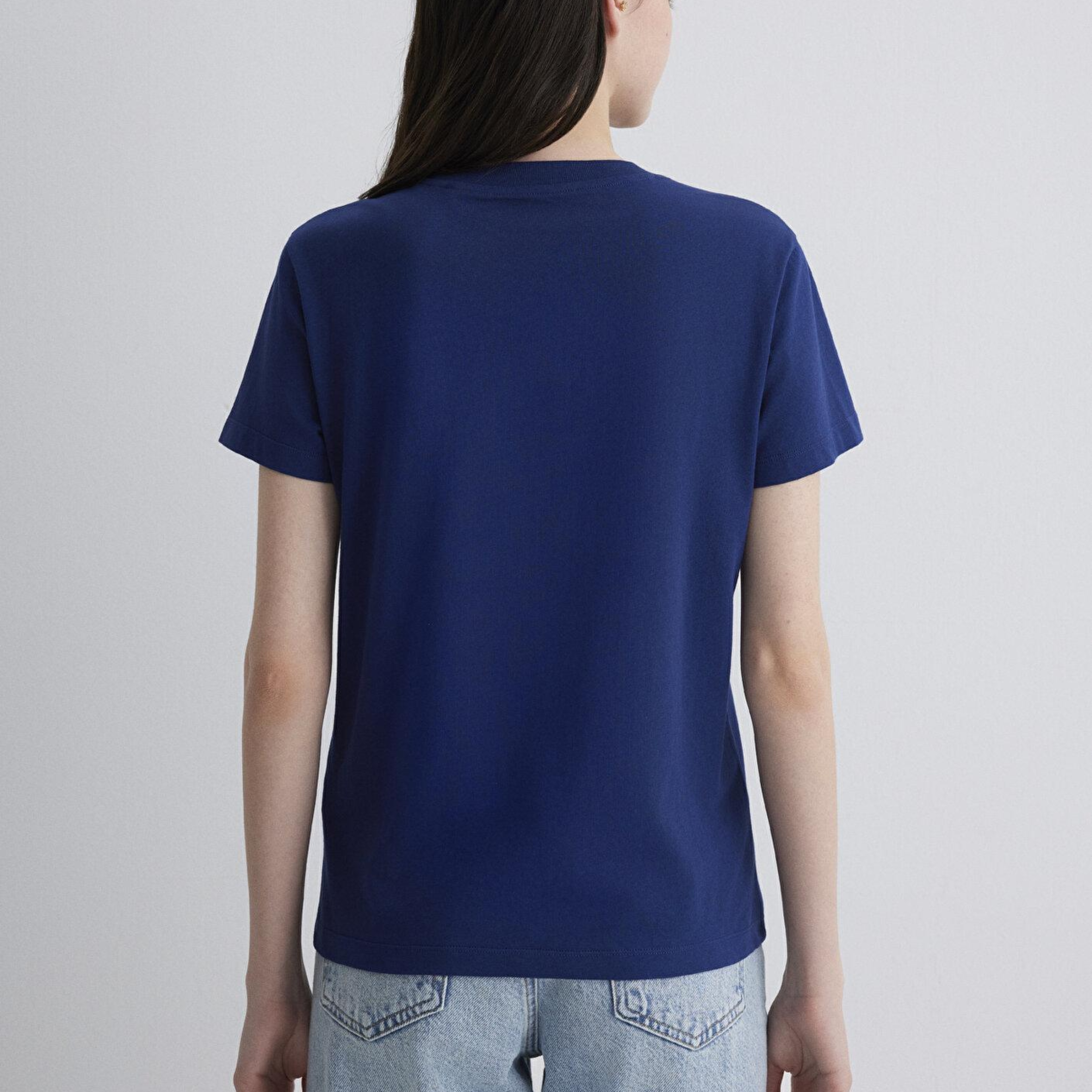 Mavi Mavi Logo Baskılı Lacivert Tişört Semi Slim Fit / Yarı Dar Kesim 1612962-70722